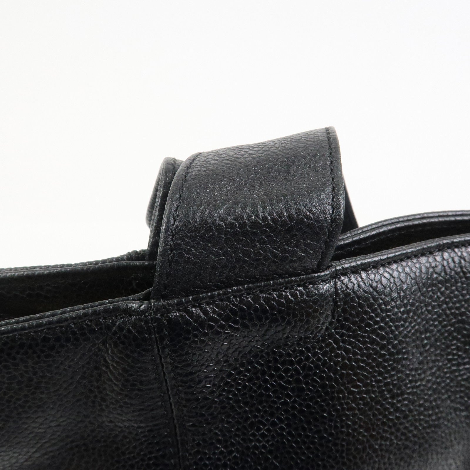 CHANEL COCO Mark Caviarskin Tote Bag Shoulder Bag Hand Bag Black