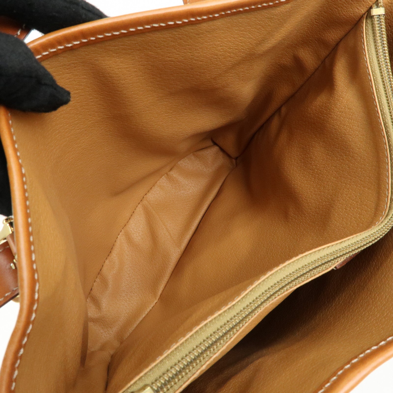 CELINE Macadam PVC Leather Tote Bag Hand Bag Shoulder Bag Brown