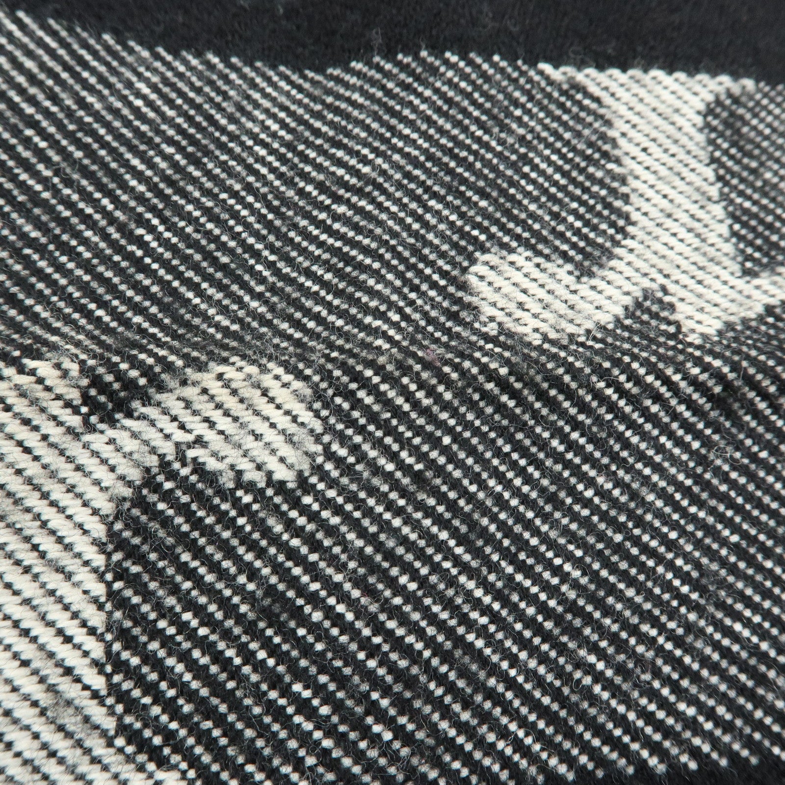 Christian Dior Logo Wool Acrylic Scarf Black Ivory