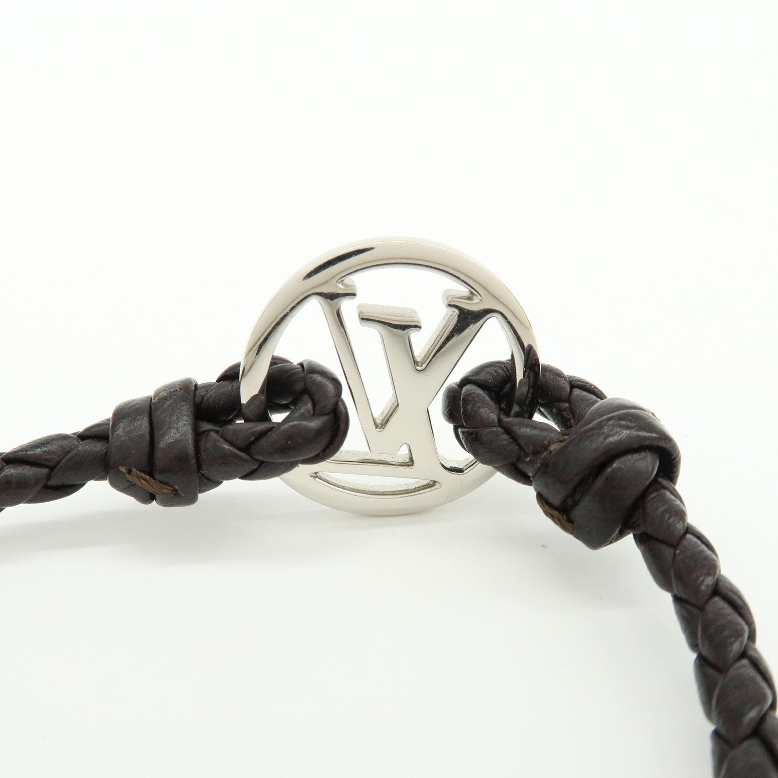 Louis Vuitton Bracelet LV Circle Leather Metal Bracelet Black M6188