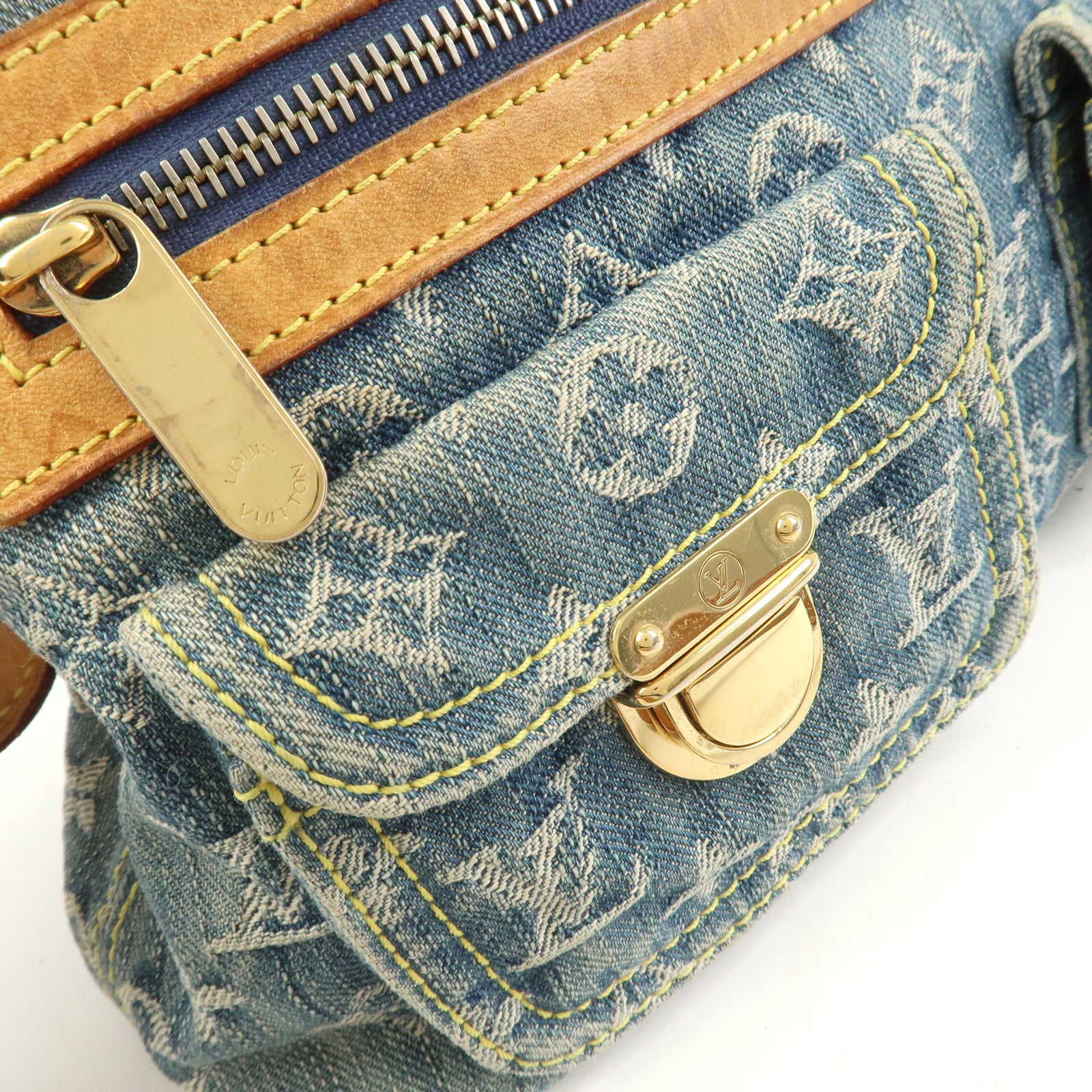 Louis Vuitton Monogram Denim Baggy PM 2Way Bag Shoulder Bag M95049