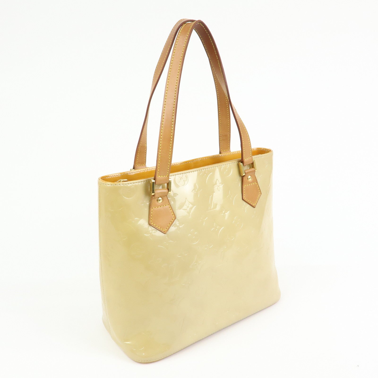 Louis Vuitton Monogram Vernis Houston Tote Hand Bag Beige M91004