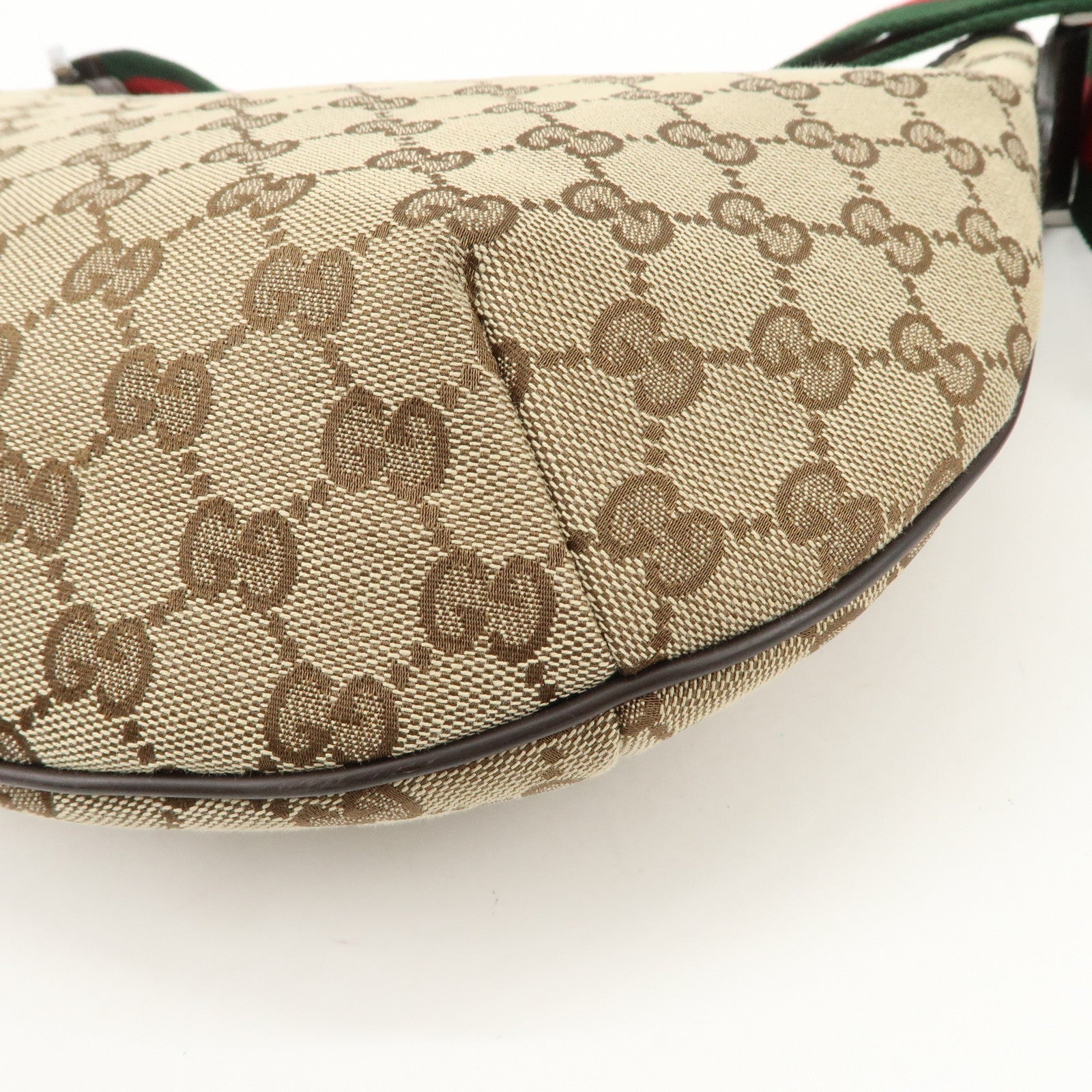 GUCCI Sherry GG Canvas Leather Shoulder Bag Beige Brown 181092