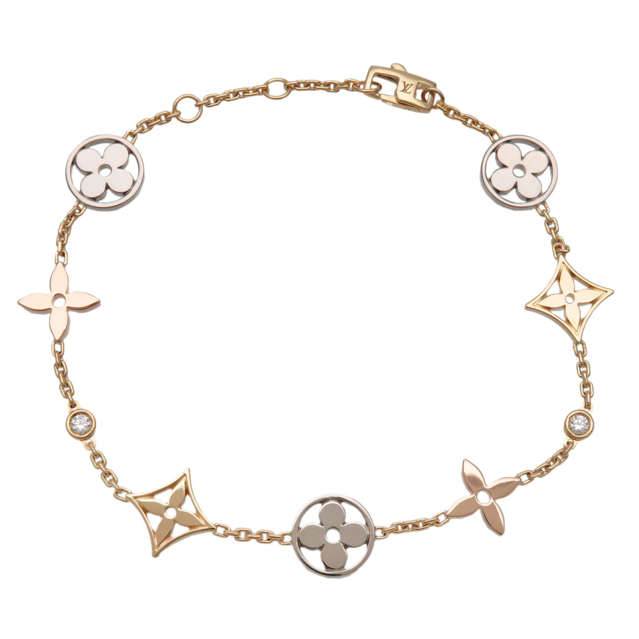 Louis Vuitton Monogram Idylle 2PDaimond Bracelet 750WG/PG/YG Q95286