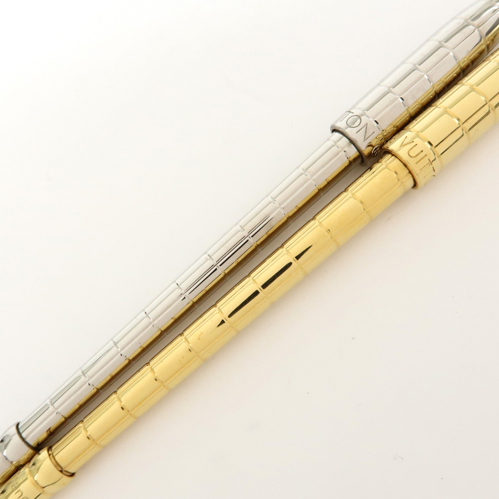 Louis Vuitton Set of 2 Metal Pen Dore Argent N75003 N75005