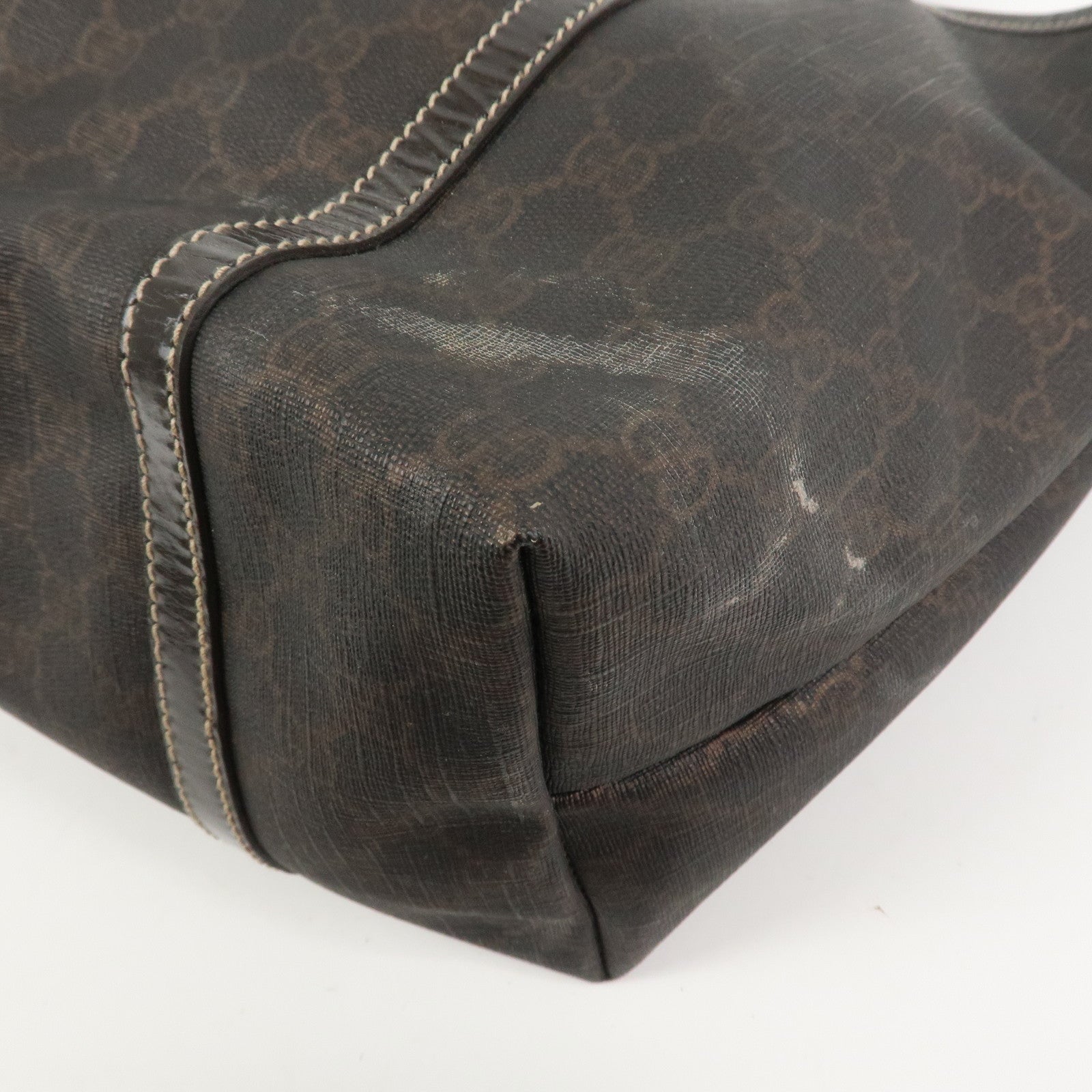 GUCCI GG Supreme Tote Bag Shoulder Bag Dark Brown 197953