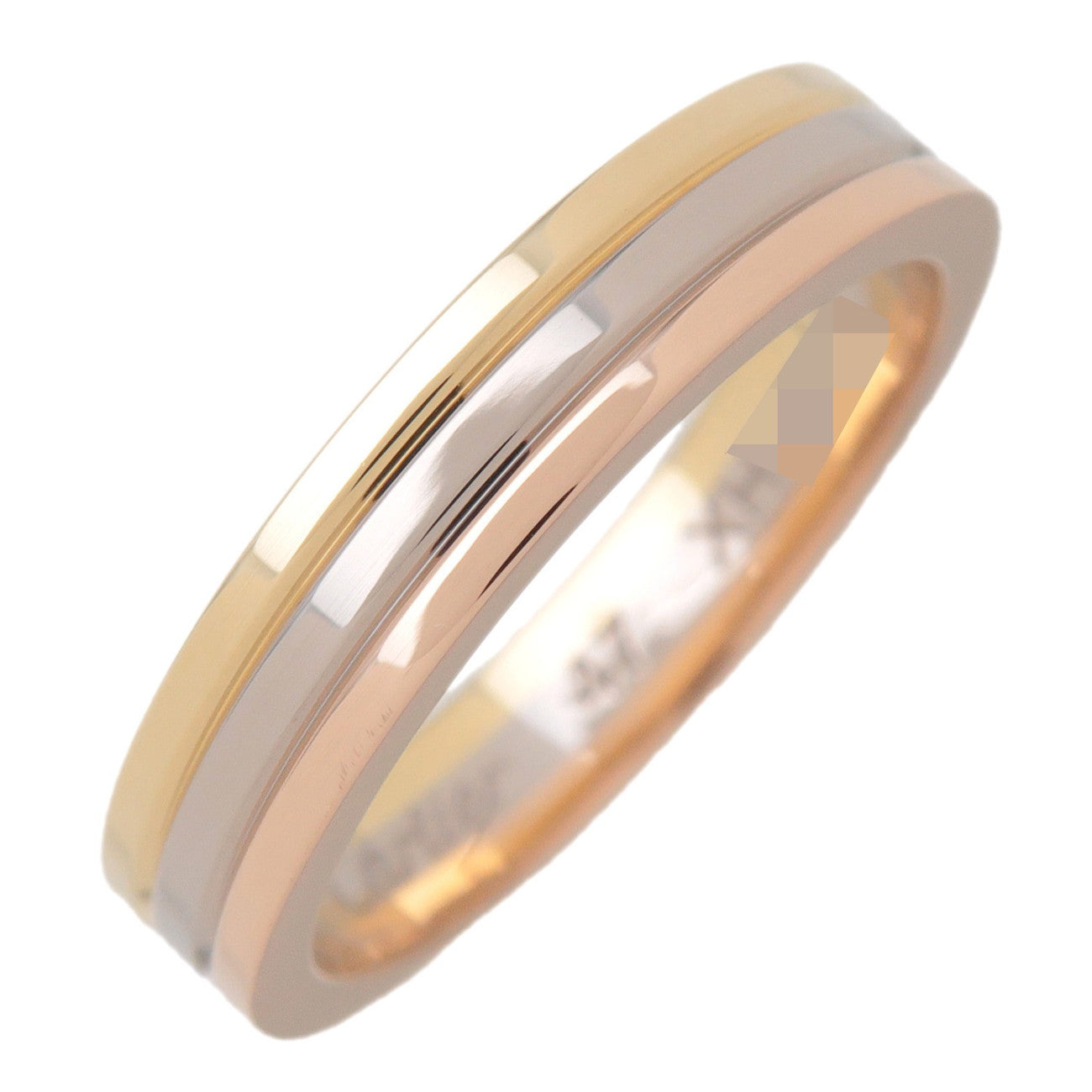 Cartier Vandome Three Color Ring K18 750YG/WG/PG #47 US4-4.5 EU47