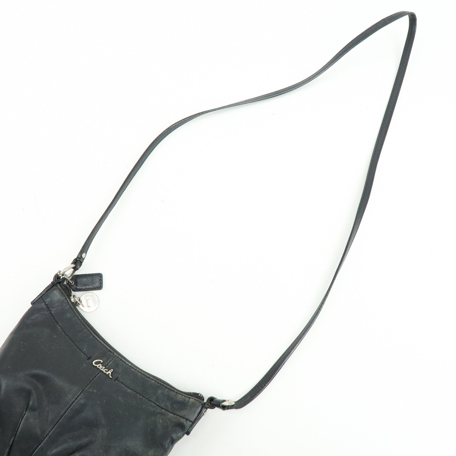 COACH Signature Set of 2 Canvas Leather Shoulder Bag Black Beige