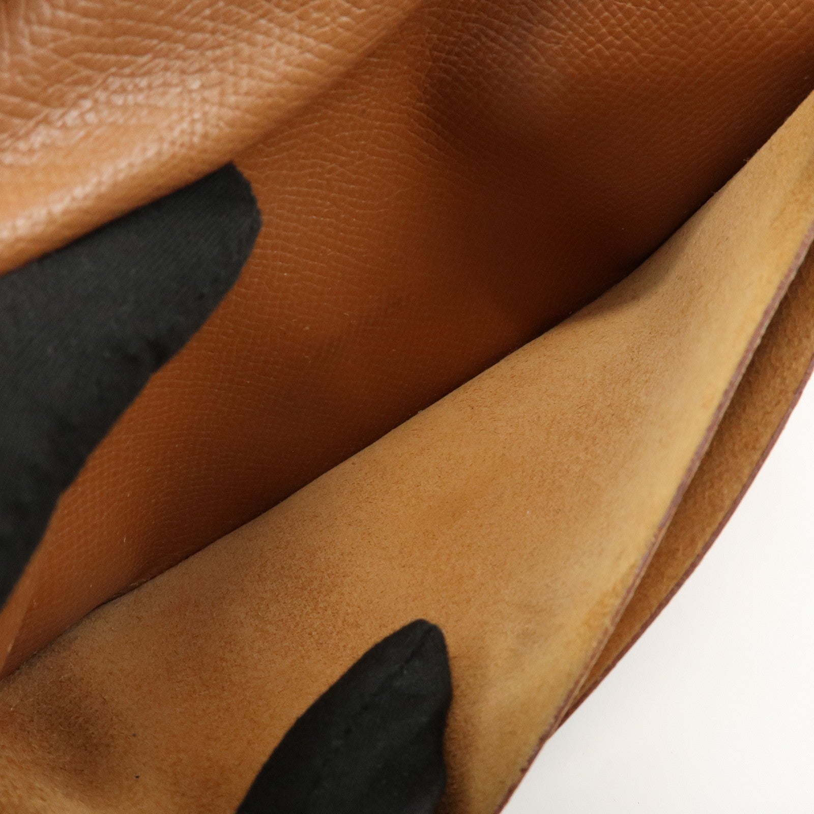 HERMES Béarn Classic Leather Long Wallet Chevrelle Gold