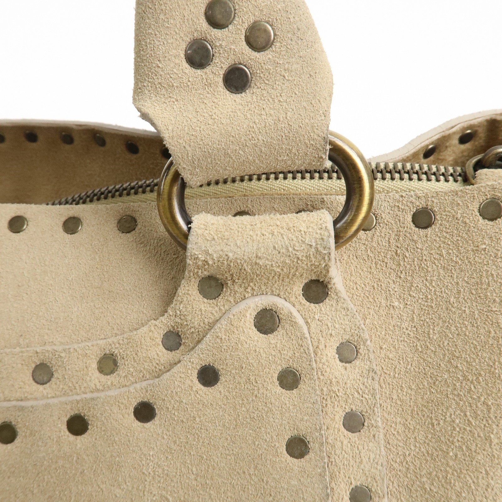 CELINE Suede Boogie Bag Hand Bag Tote Bag Ivory CE00/38 Used