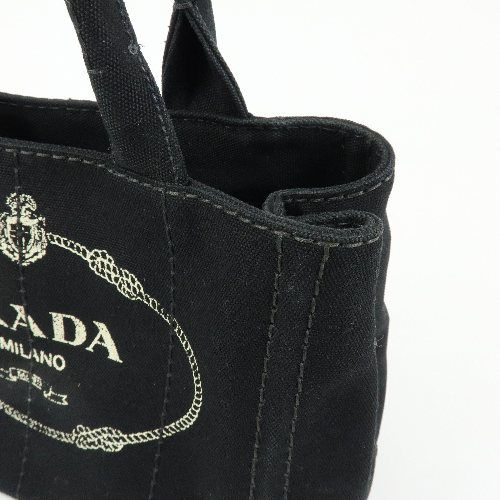 PRADA Triangle Logo Canapa Mini Canvas 2Way Bag Hand Bag 1BG439