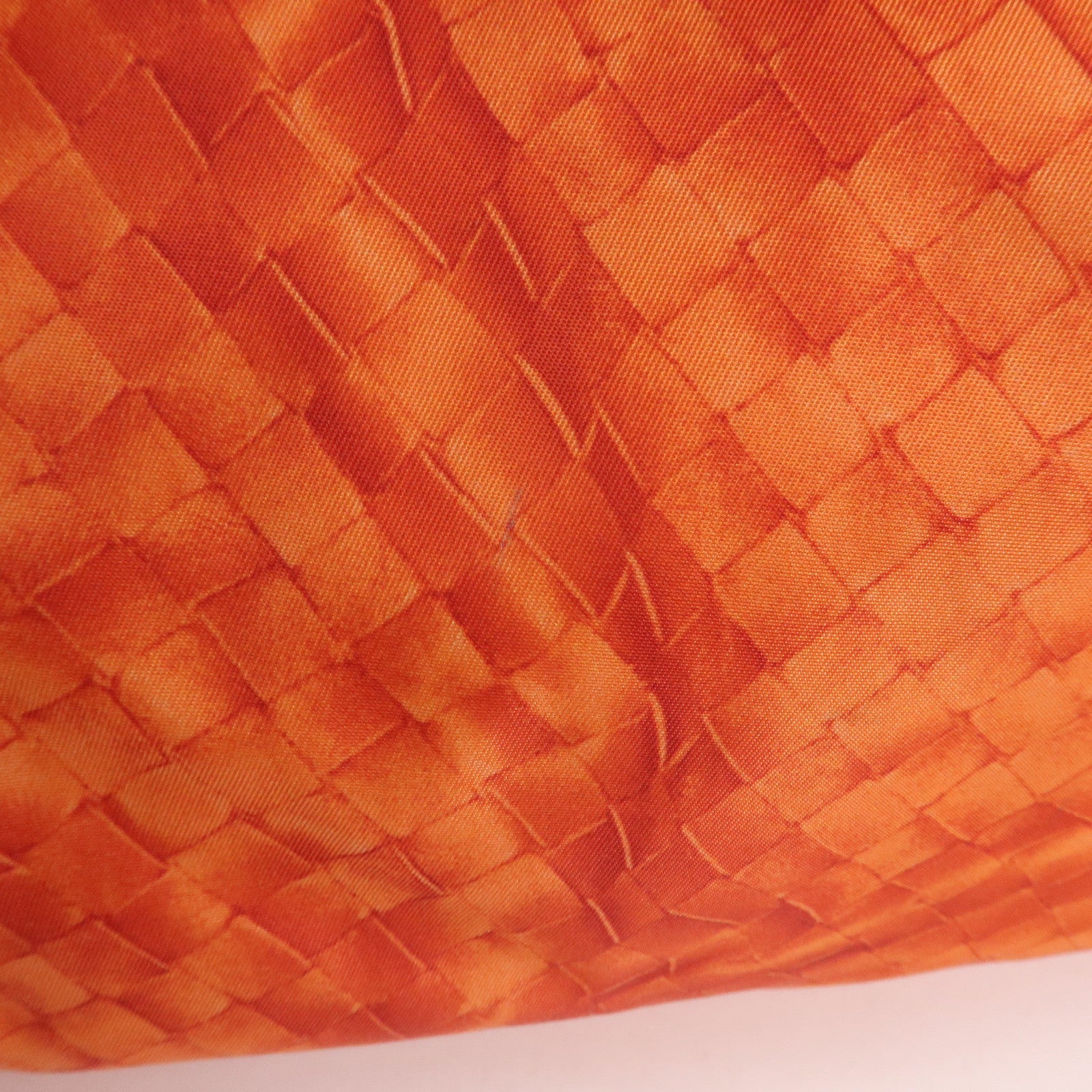 BOTTEGA VENETA Intrecciato Lujon Nylon Leather Tote Bag Orange Used