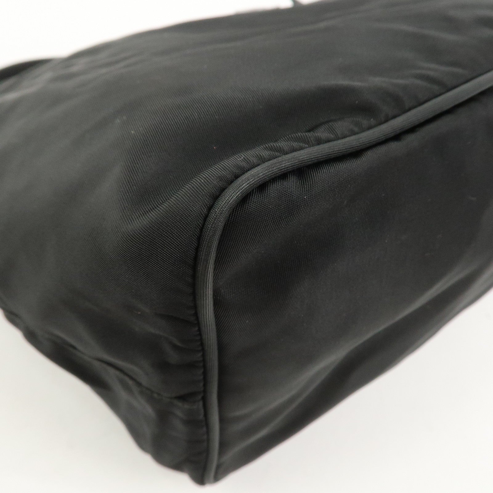 PRADA Triangle Logo Nylon Leather Shoulder Bag Hand Bag Black