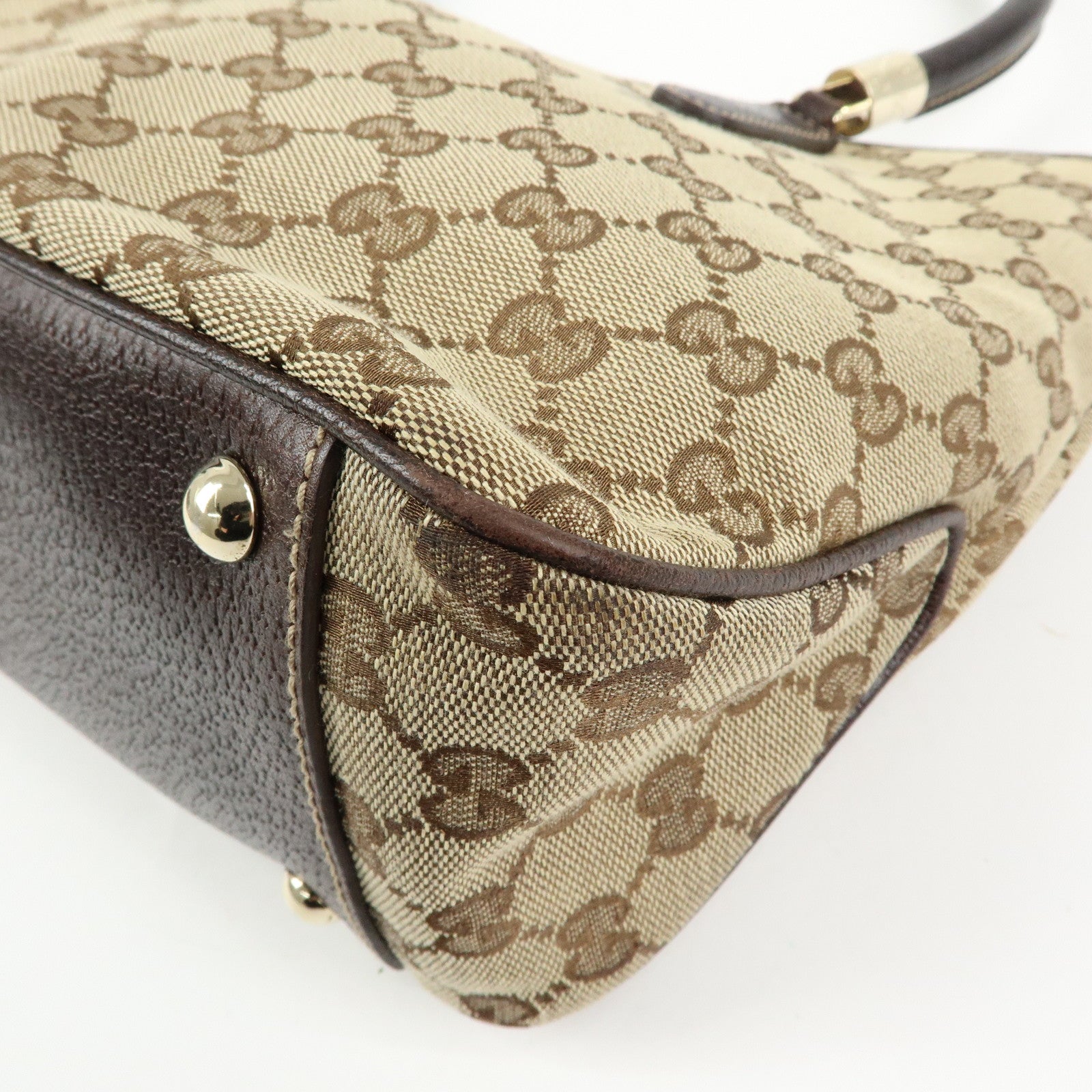 GUCCI Sherry GG Canvas Tote Bag Shoulder Bag Beige Brown 161717