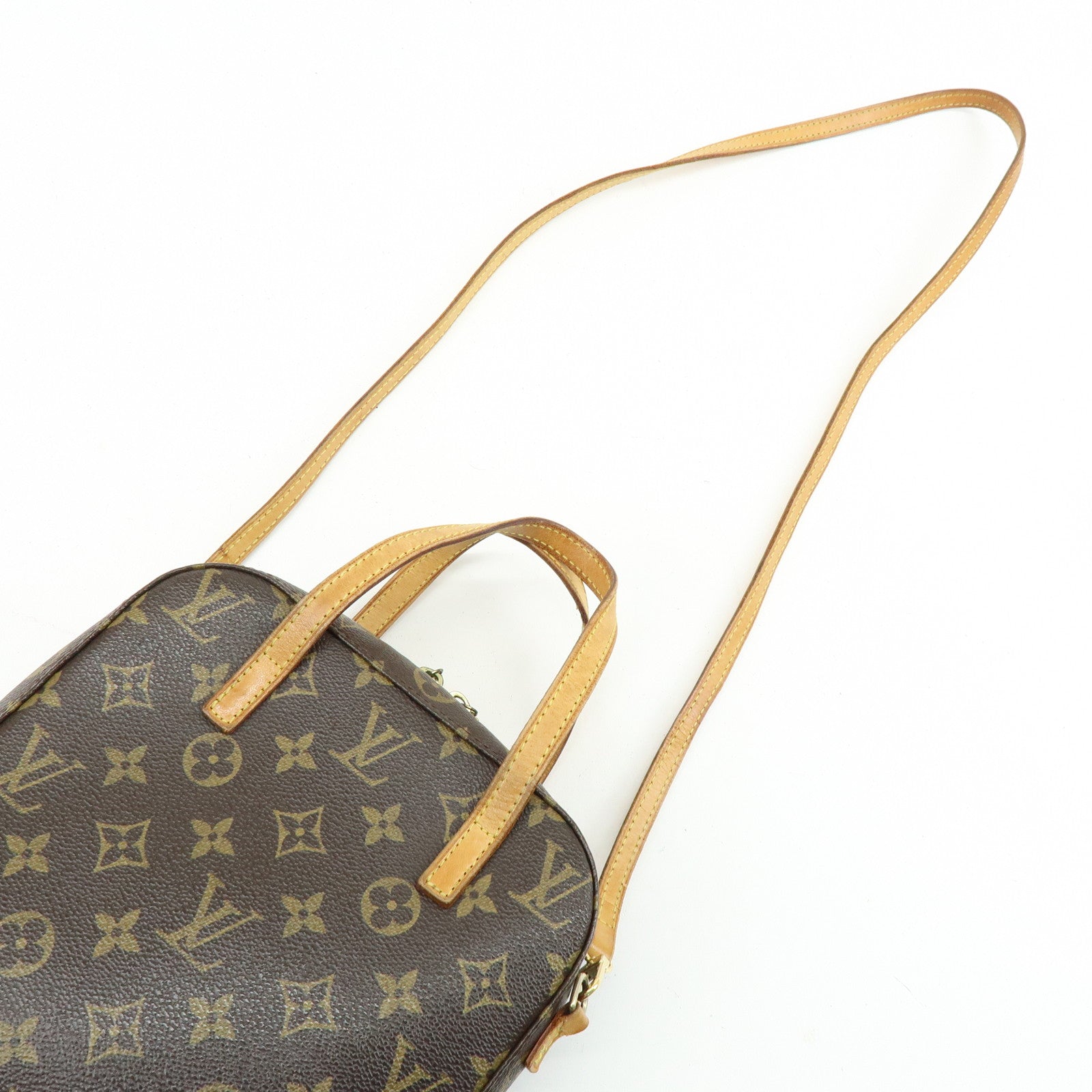Louis Vuitton Monogram Spontini Hand Bag Brown M47500