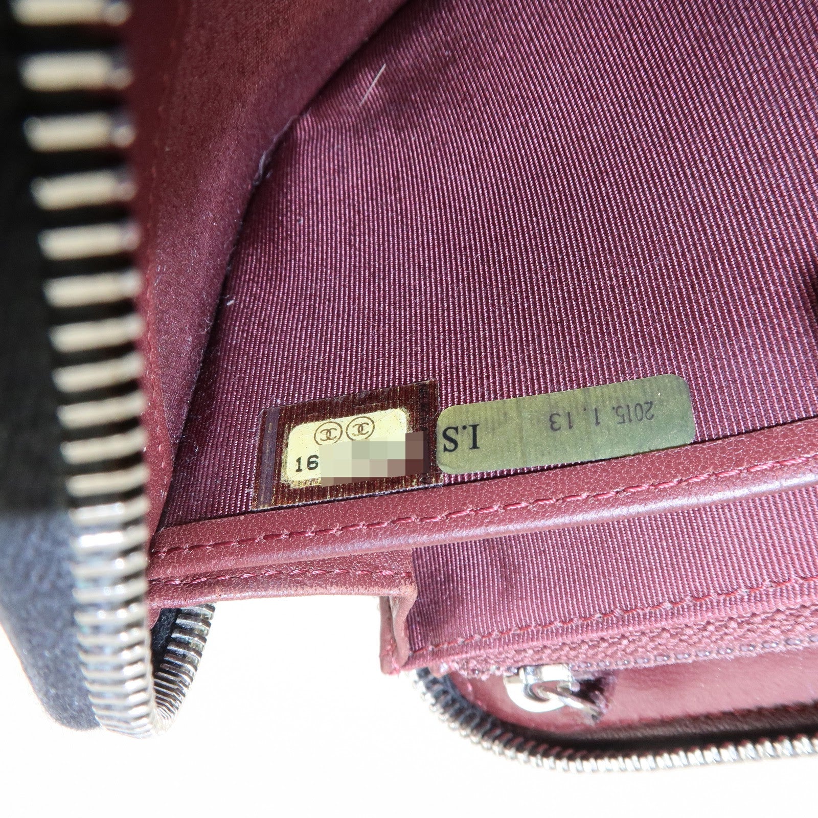 CHANEL Matelasse Lamb skin Leather Round Zippy Wallet Black Silver