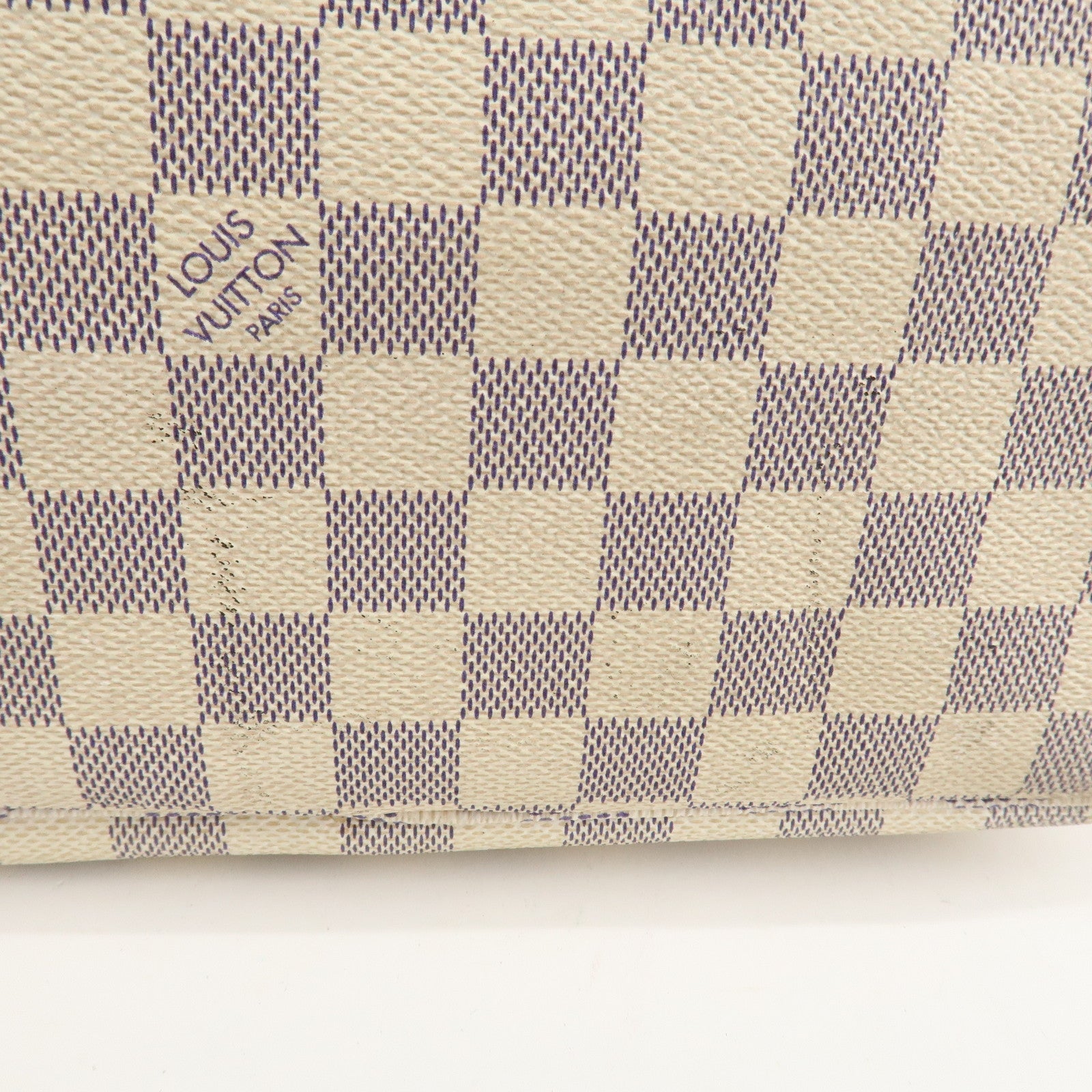 Louis Vuitton Damier Azur Neverfull MM Tote Bag Shoulder Bag N51107 Used