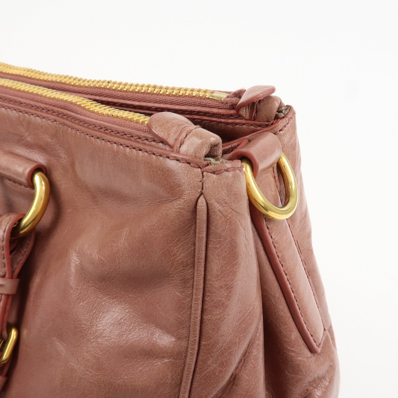 PRADA Leather 2Way Hand Bag Shoulder Bag Pink BN2324