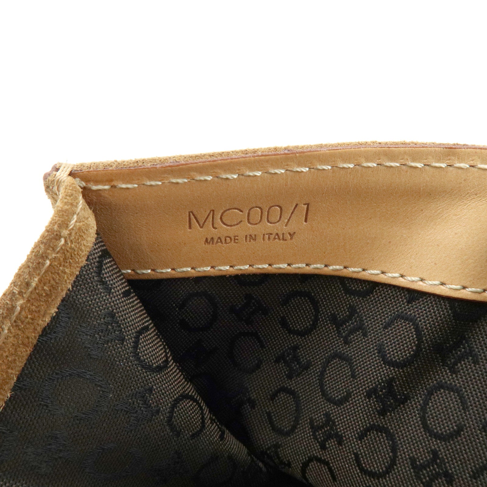 CELINE C Macadam Suede Leather Shoulder Bag Crossbody Bag Brown