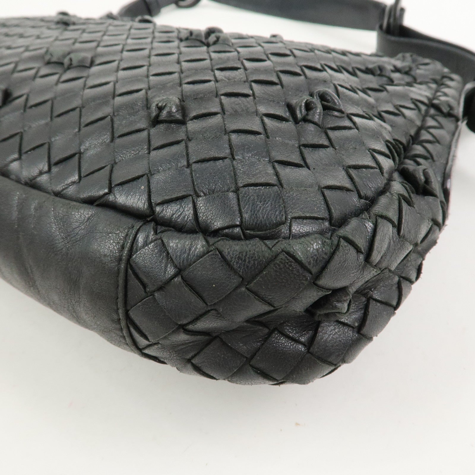 BOTTEGA VENETA Intrecciato Shoulder Bag Hand Bag Black 125580