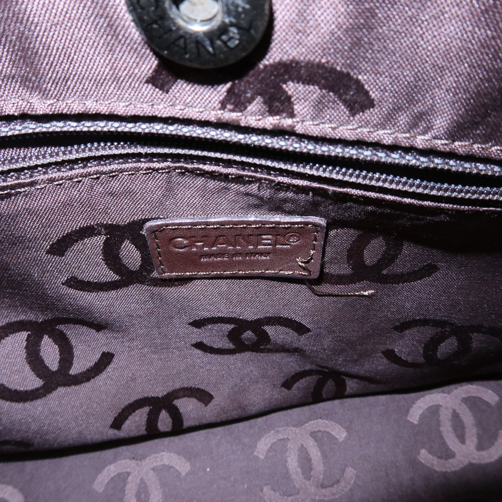 CHANEL COCO Mark Caviarskin Tote Bag Hand Bag Shoulder Bag Brown