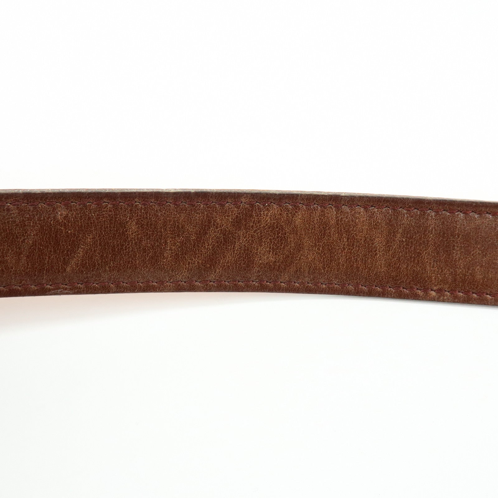 HERMES Leather H Buckle □B Stamped Reversible Constance Belt Brown