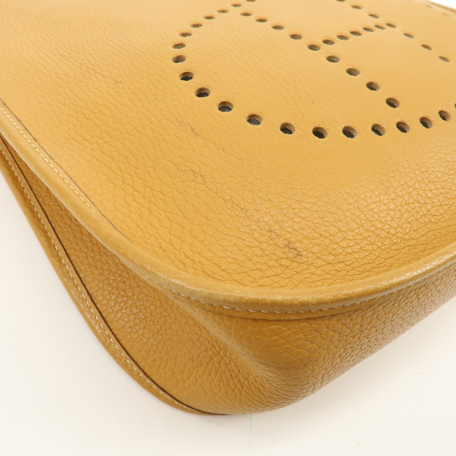 HERMES Evelyne 1GM Taurillon Clemence Shoulder Bag ◯Y Stamped Brown