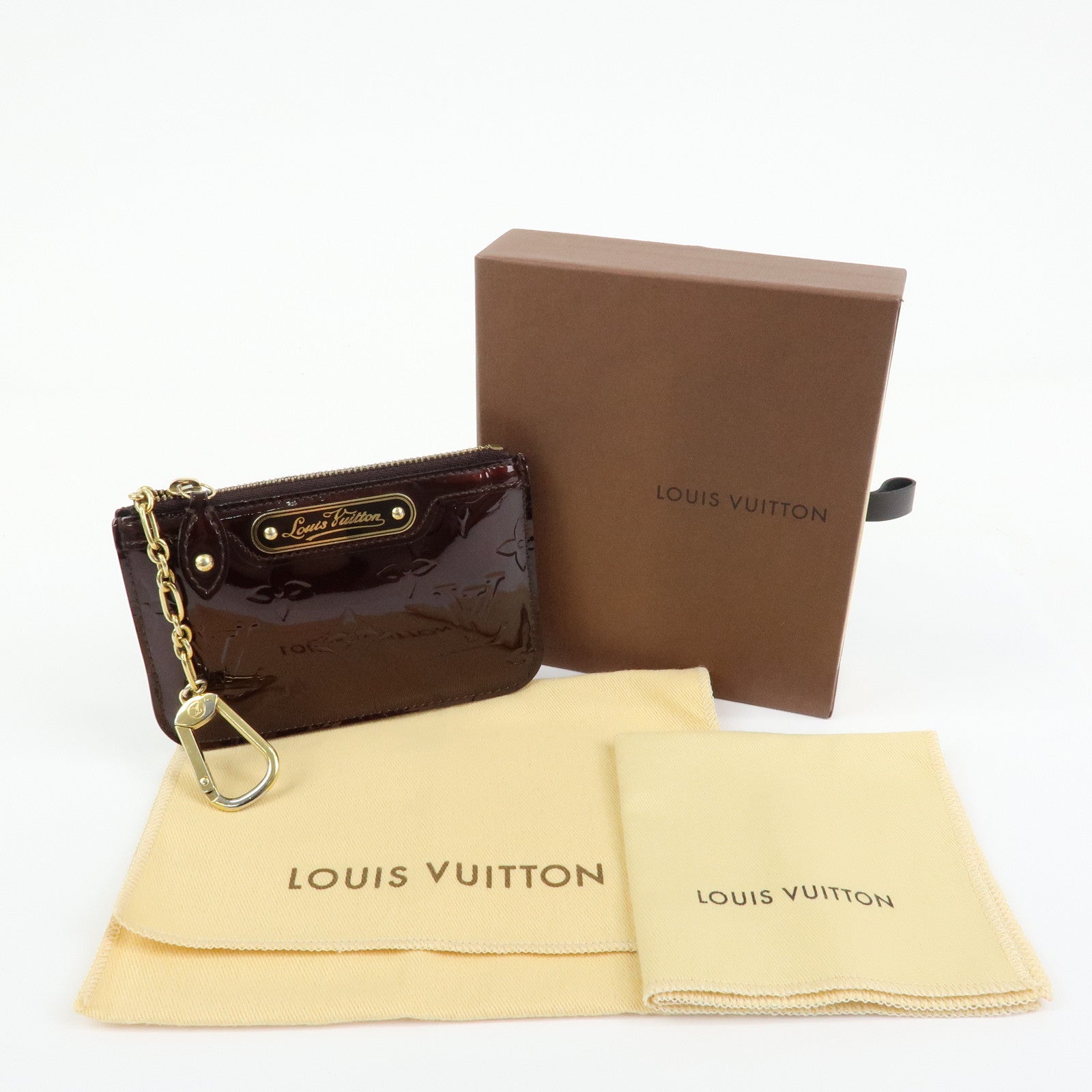 Louis Vuitton Vernis Pochette Cles NM Coin Case Amarante M93557