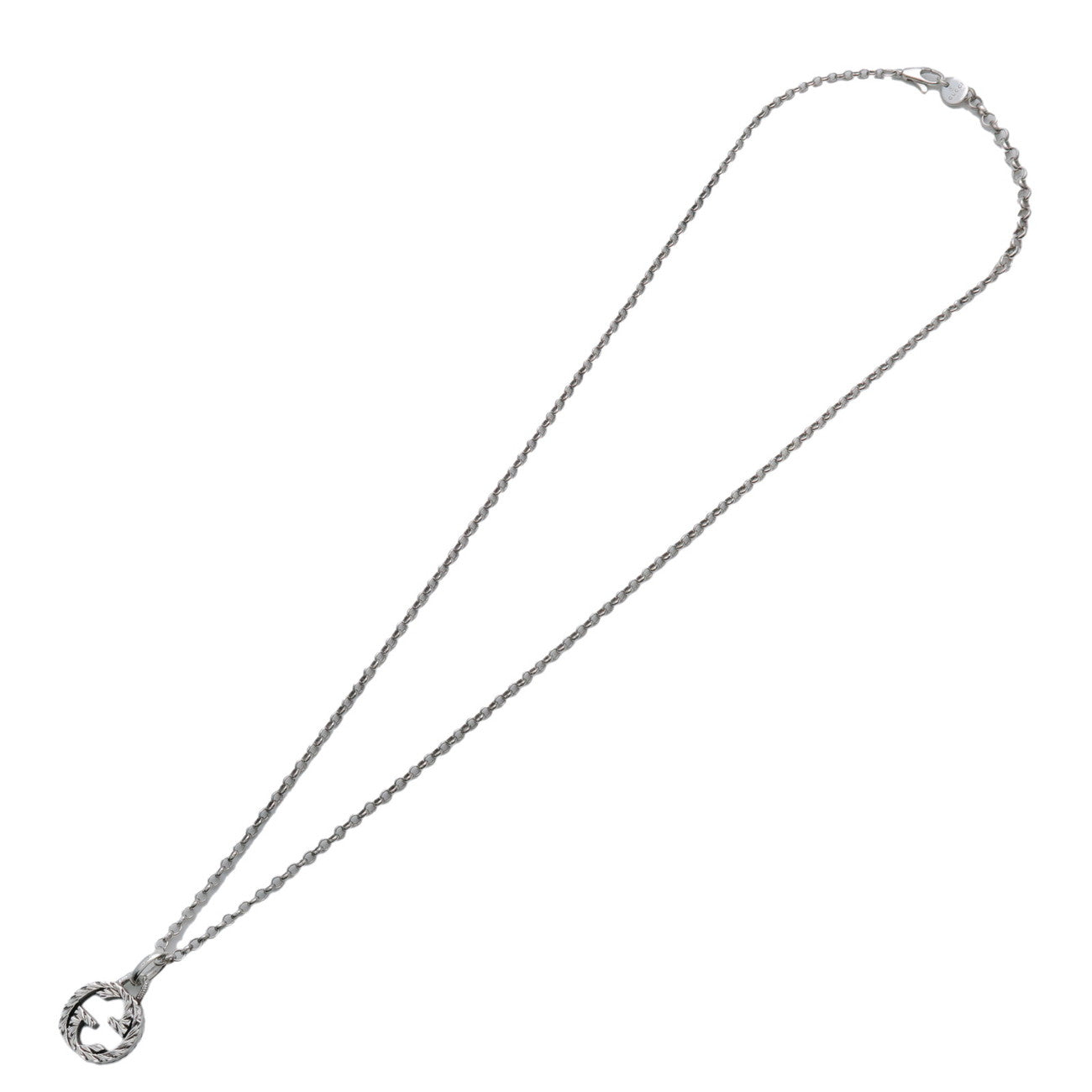 GUCCI Interlocking G Arabesque Chain Necklace SV925 Siver