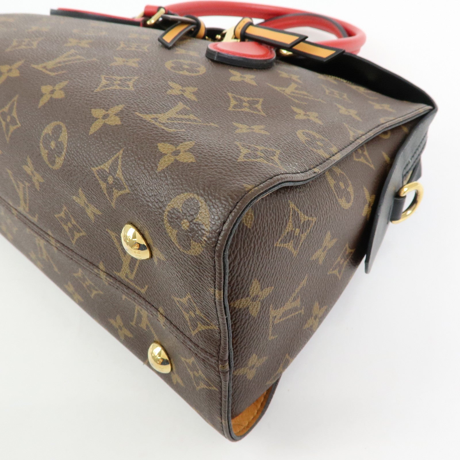 Louis Vuitton Monogram Tuileries Tote 2Way Bag Brown Red M41454
