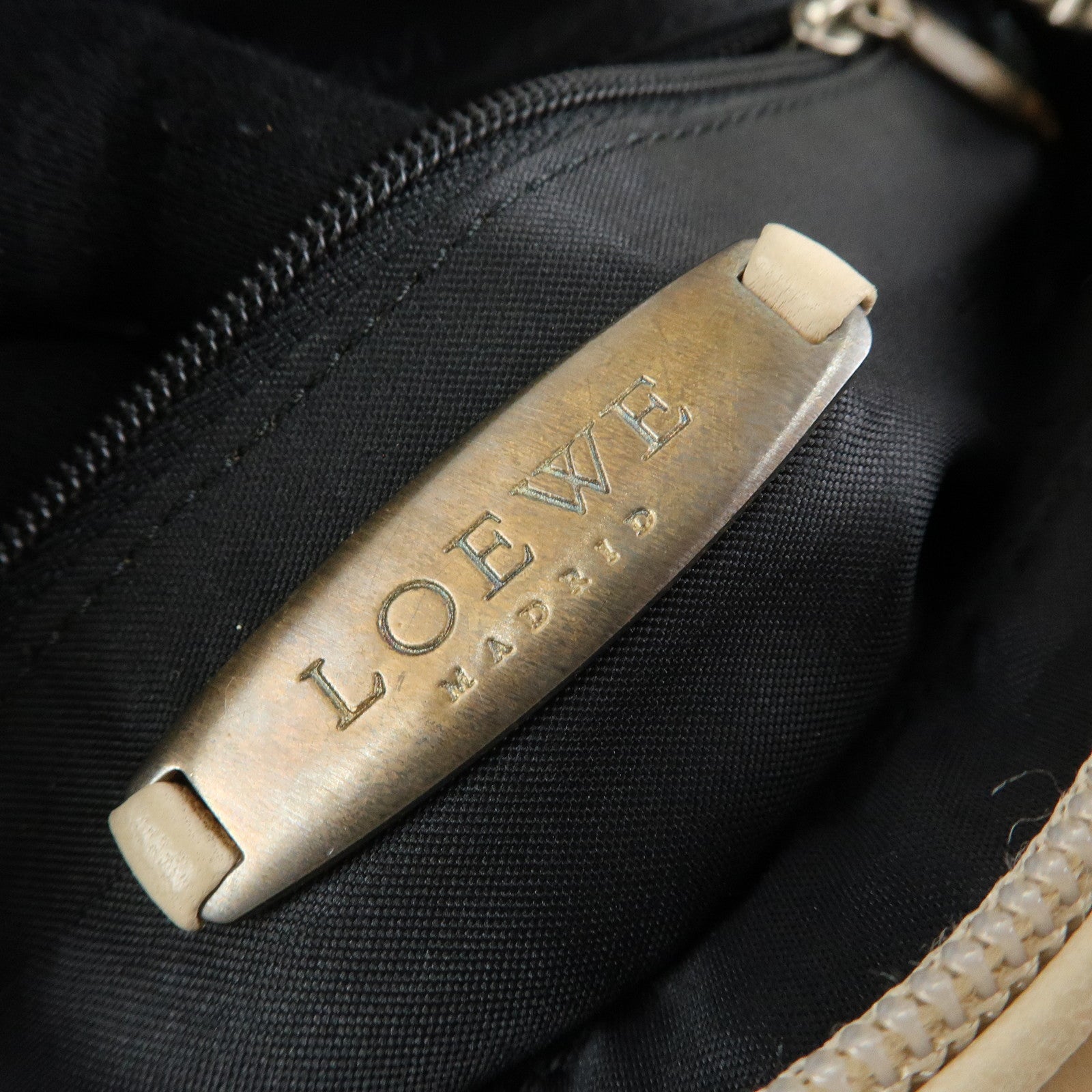 LOEWE Anagram Nappa Leather 2Way Bag Hand Shoulder Bag Ivory