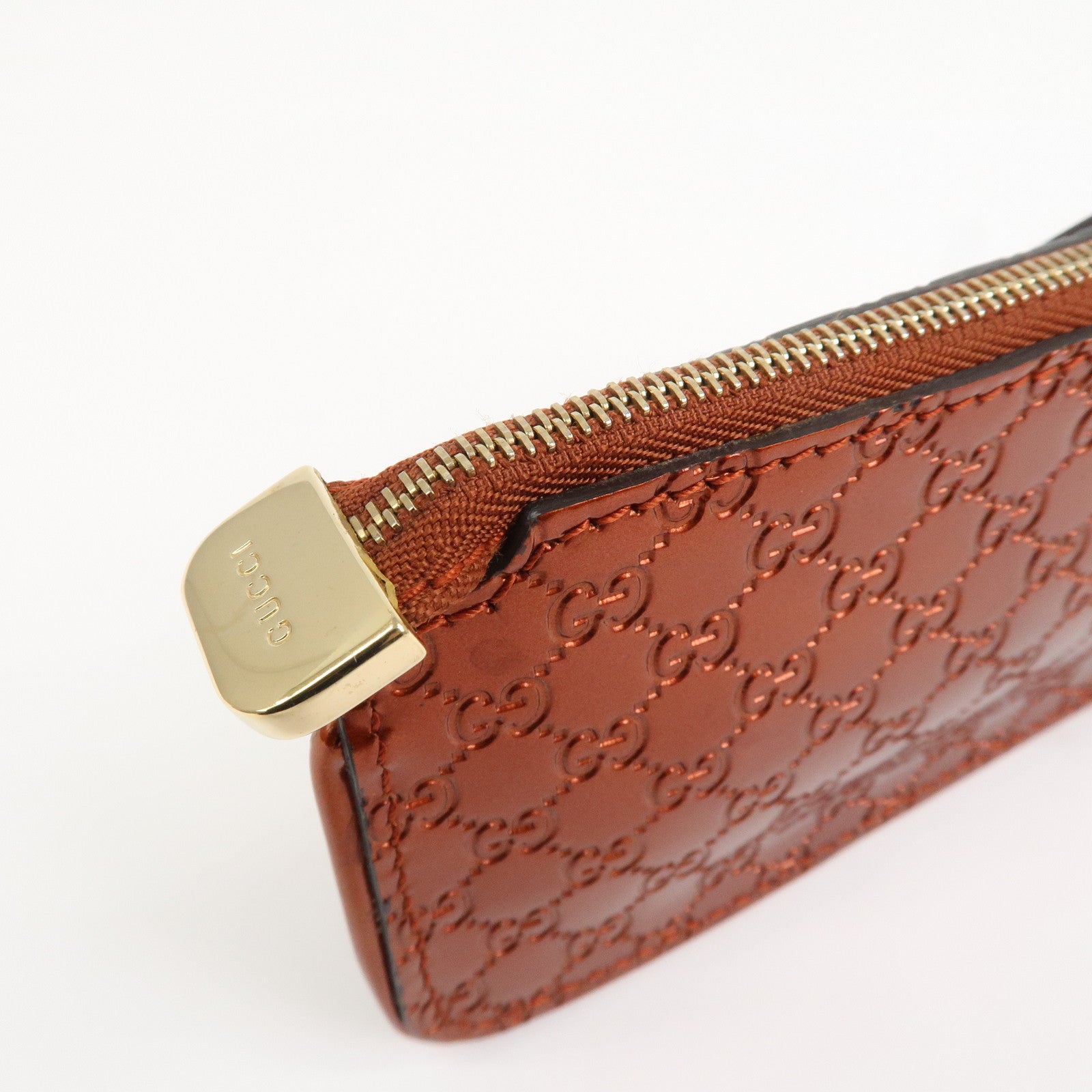 GUCCI Guccissima Leather Coin Case Key Hook Brown 233183