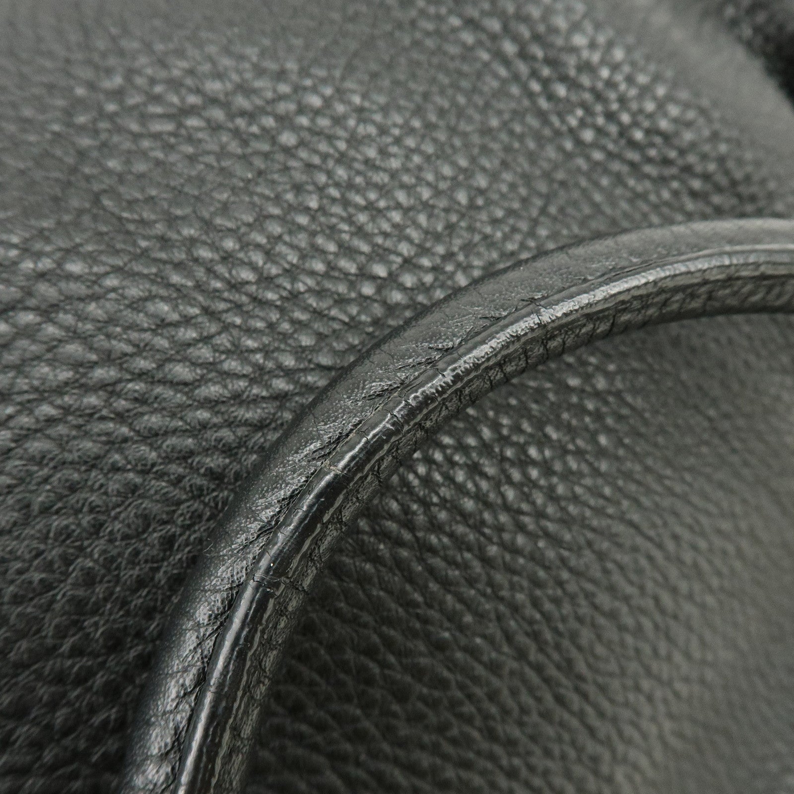MIU MIU Logo Leather Tote Bag Shoulder Bag Black Gold