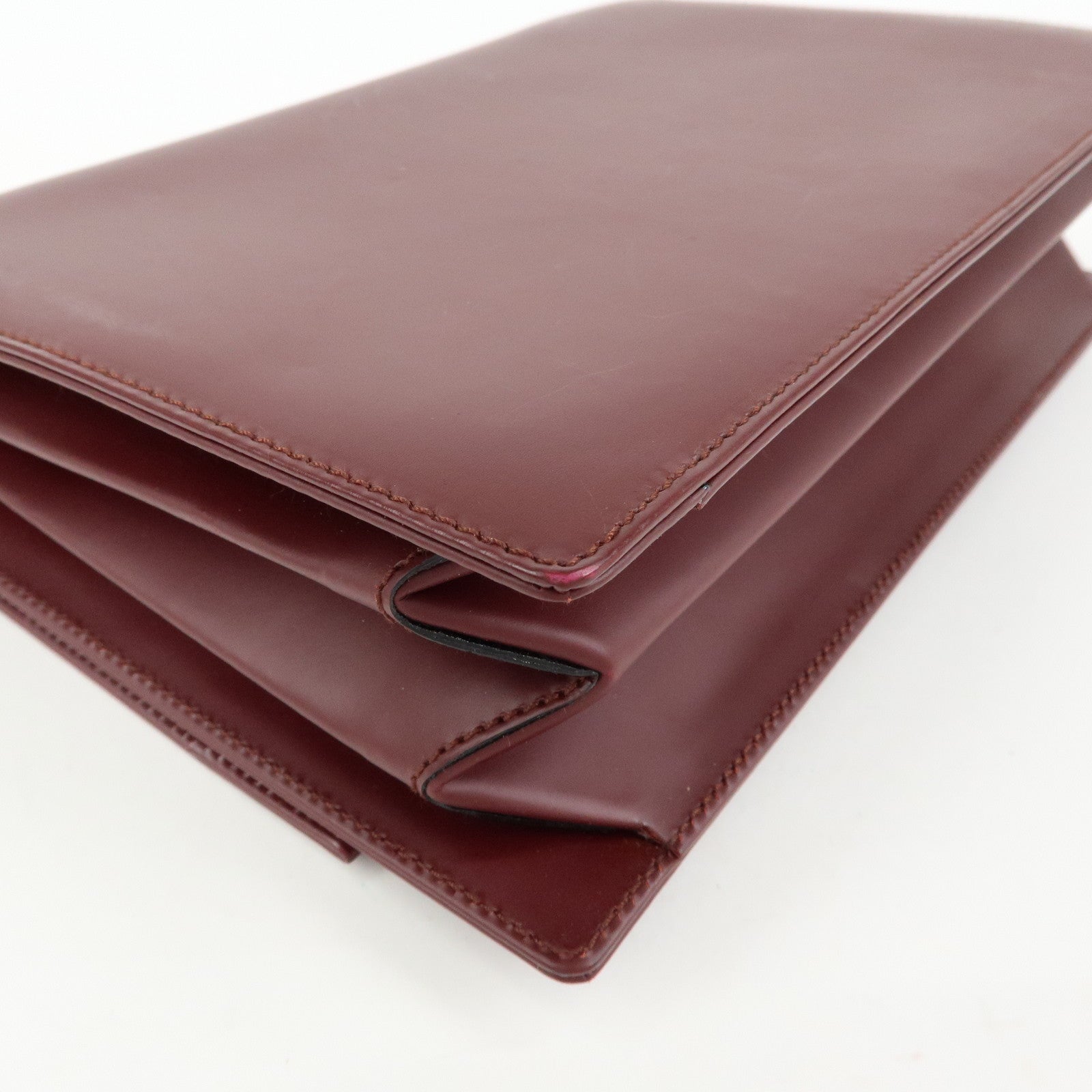 Ferragamo Gancini Leather 2Way Bag Hand Bag Shoulder Bag Bordeaux