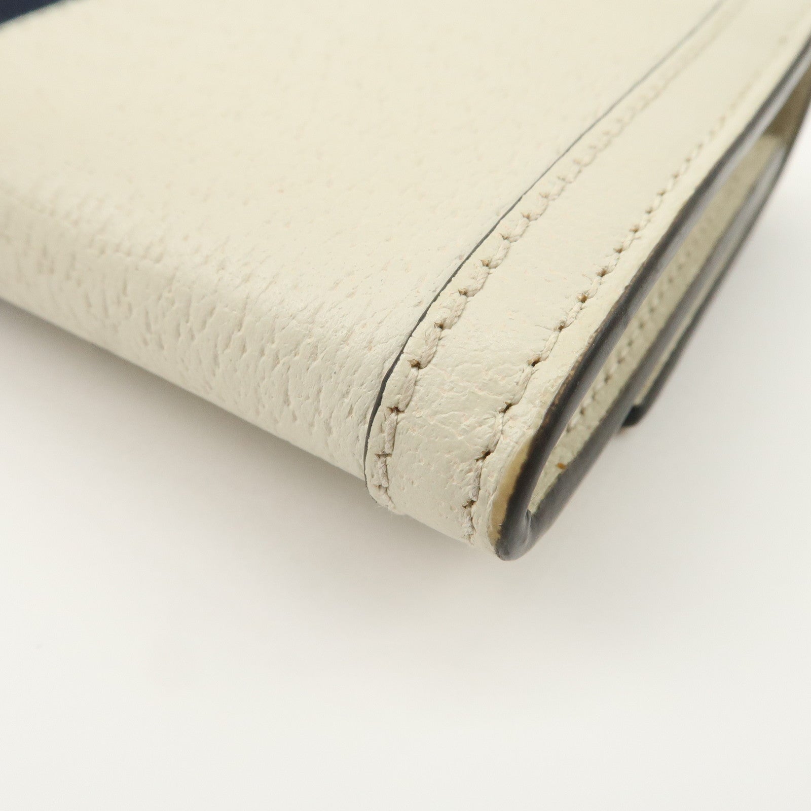 GUCCI Ophidia Sherry GG Marmont Leather Bi-fold Long Wallet Ivory 523153