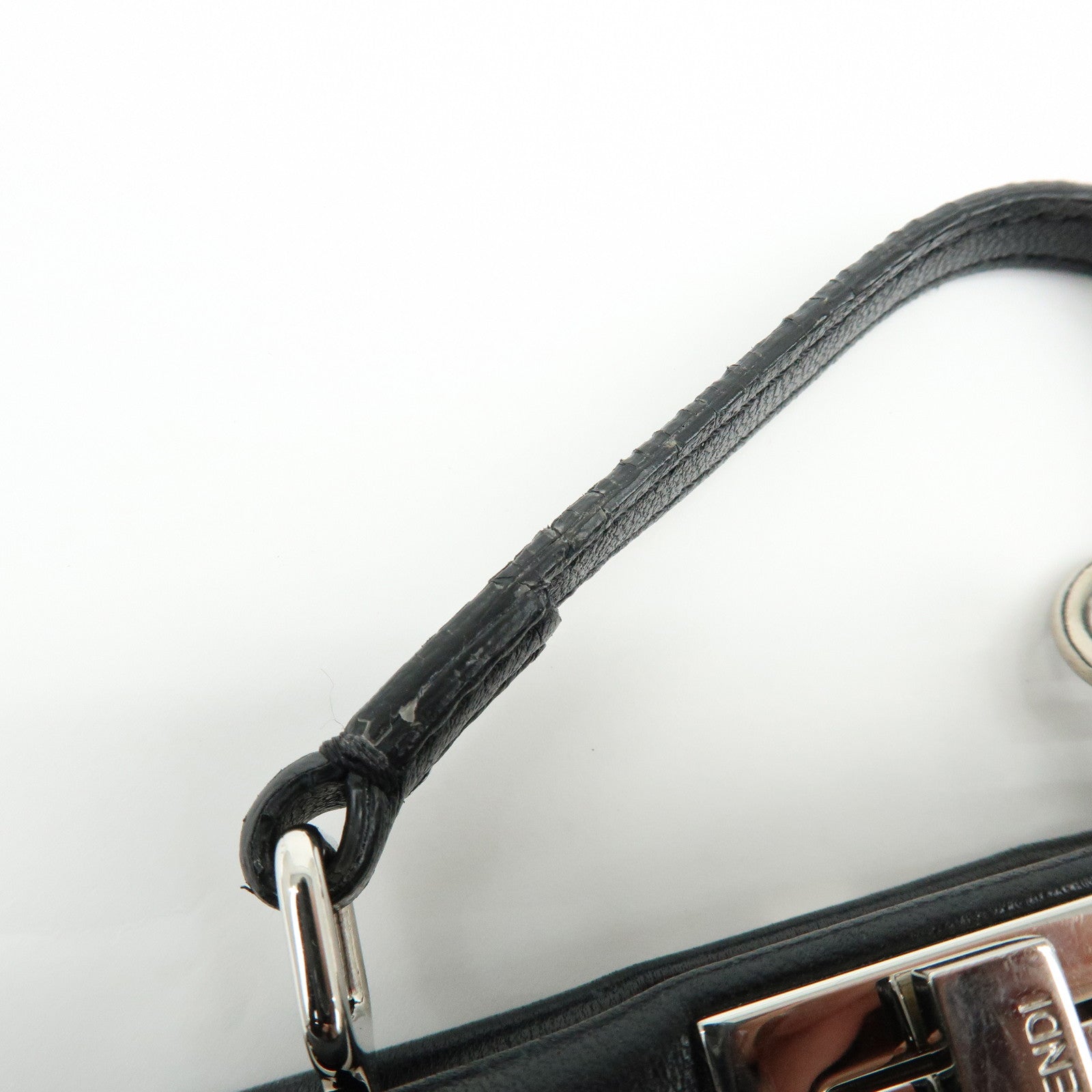 FENDI Micro Peekaboo Leather Flower Motif 2Way Shoulder Bag 8M0355