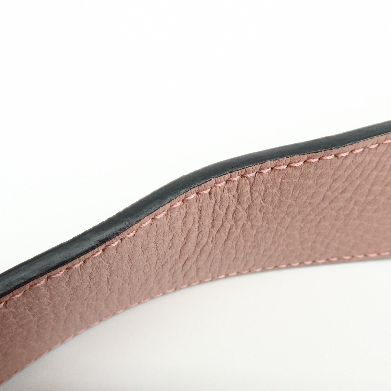 GUCCI Logo Leather Reversible Belt 80/32 Black Pink