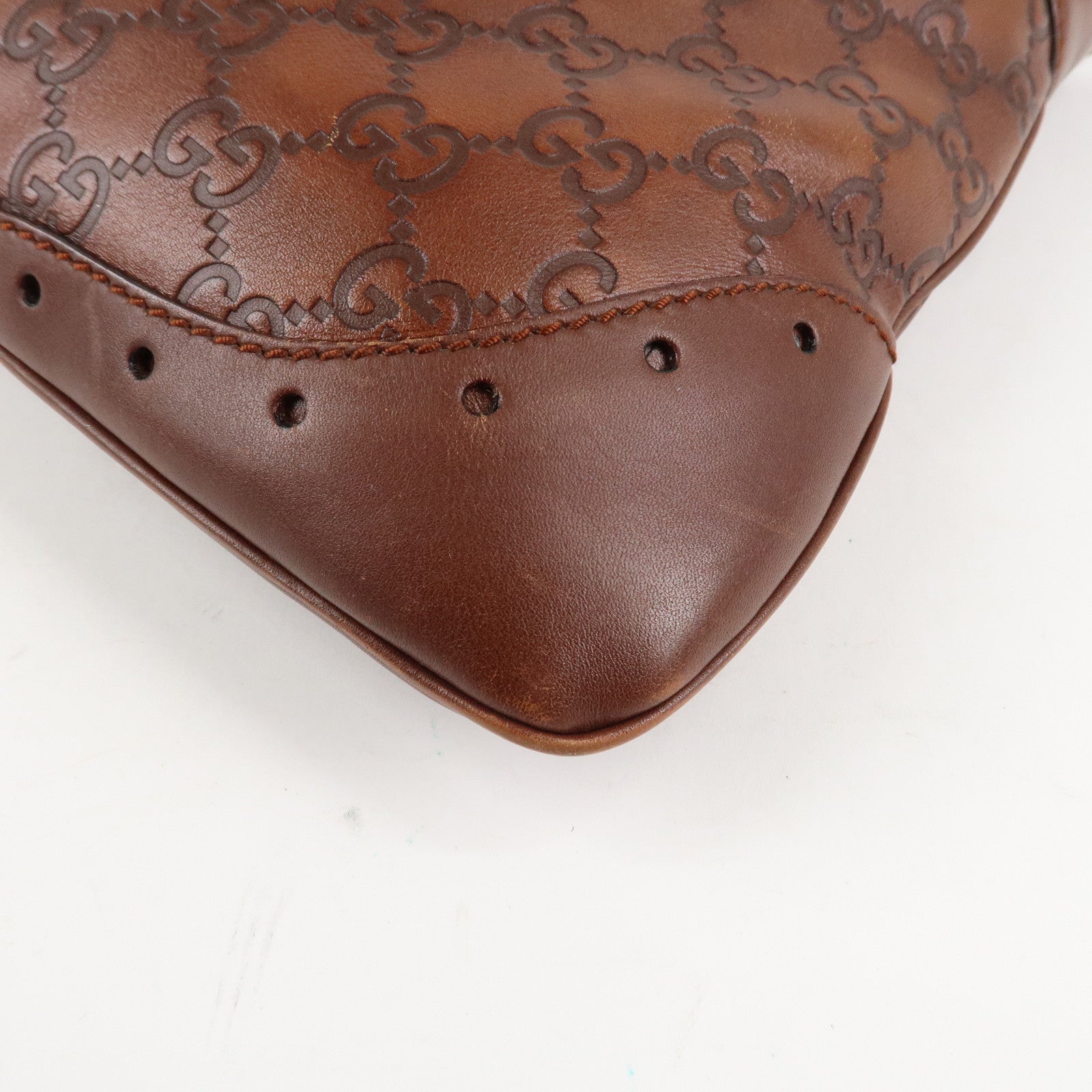 GUCCI Guccissima Leather Shoulder Bag Hand Bag Brown 145778 Used