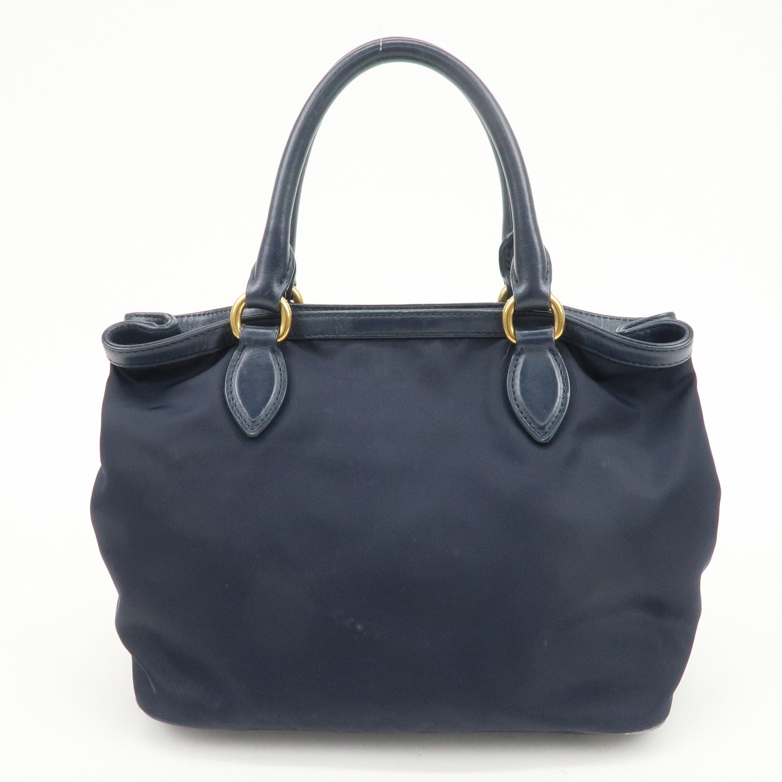 PRADA Logo Nylon 2Way Bag Hand Bag Shoulder Bag Navy 1BA172
