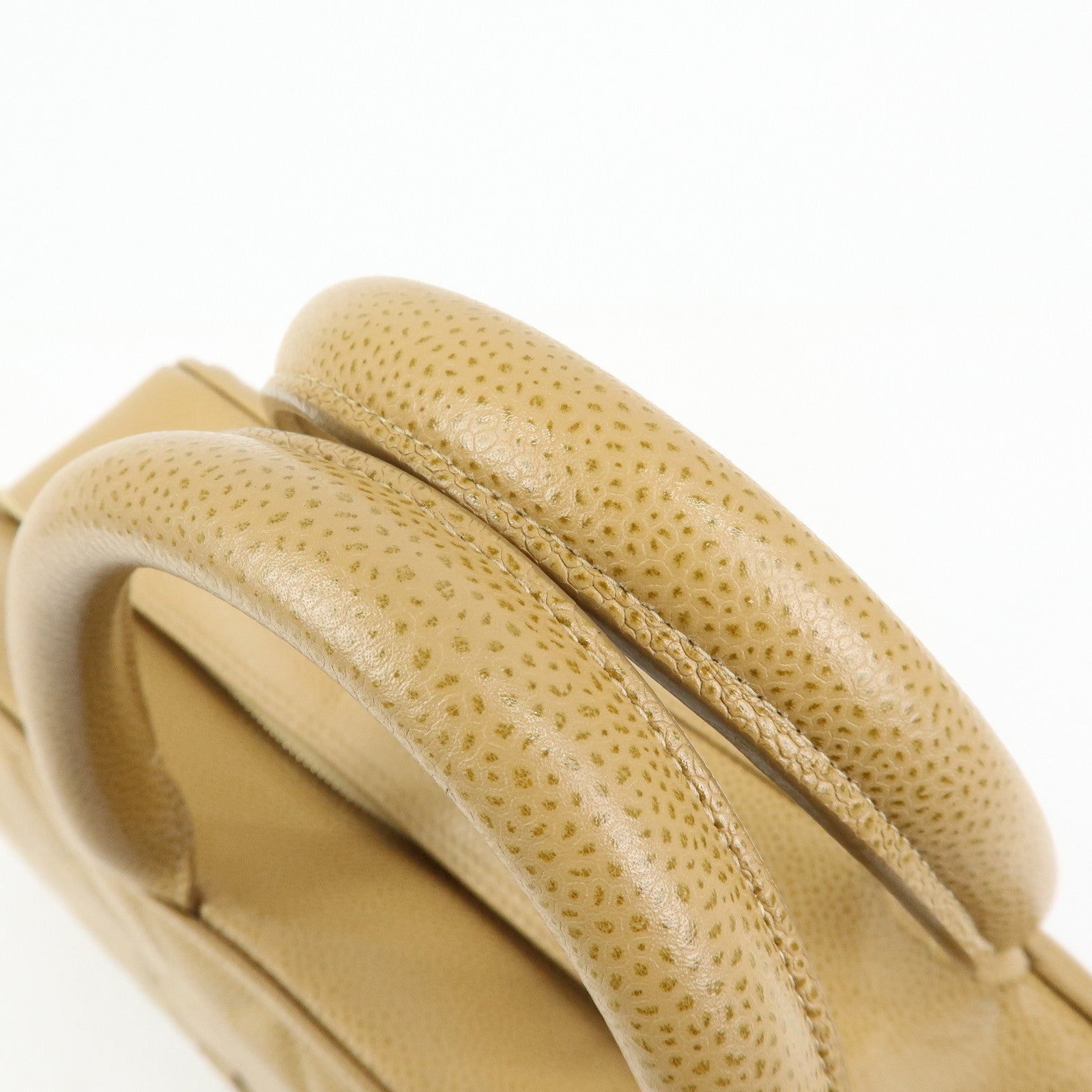 CHANEL COCO Mark Caviarskin Boston Bag Hand Bag Beige