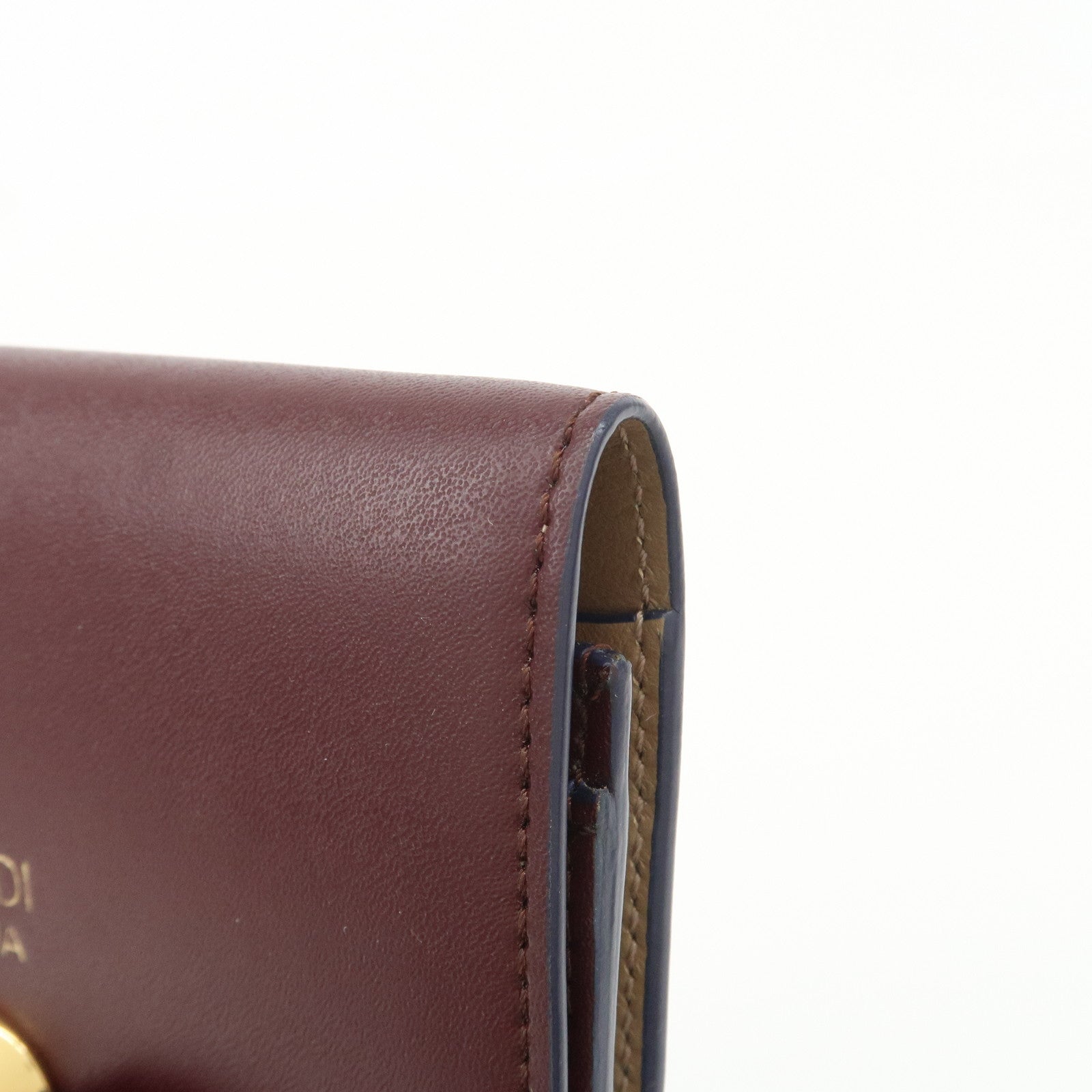 FENDI By The Way Leather Card Case Bordeaux 3M0217