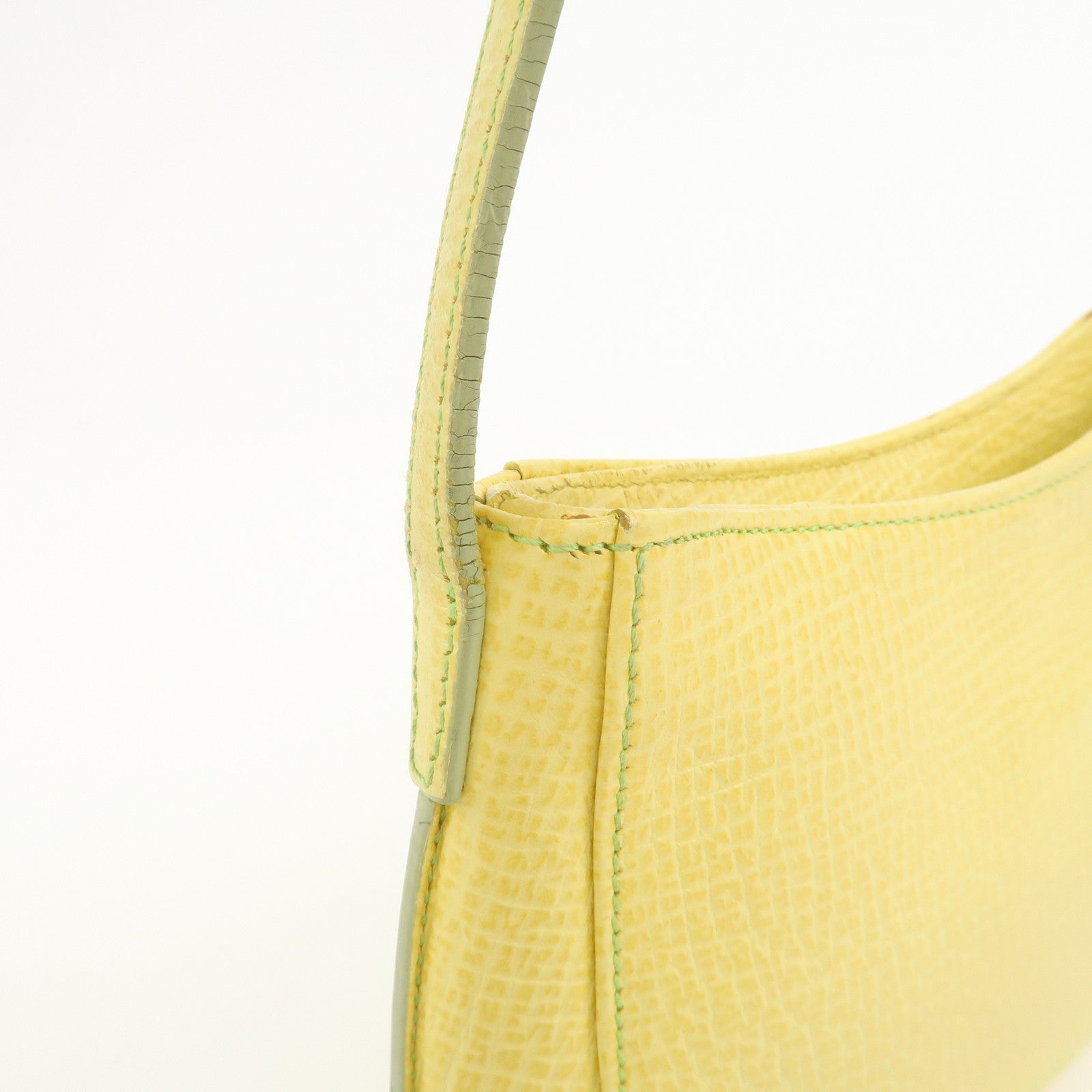 LOEWE Embossed Leather Hand Bag Shoulder Bag Yellow L21