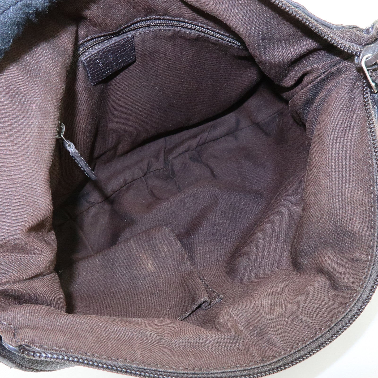 GUCCI Abbey GG Canvas Leather Shoulder Crossbody Bag Brown 265691