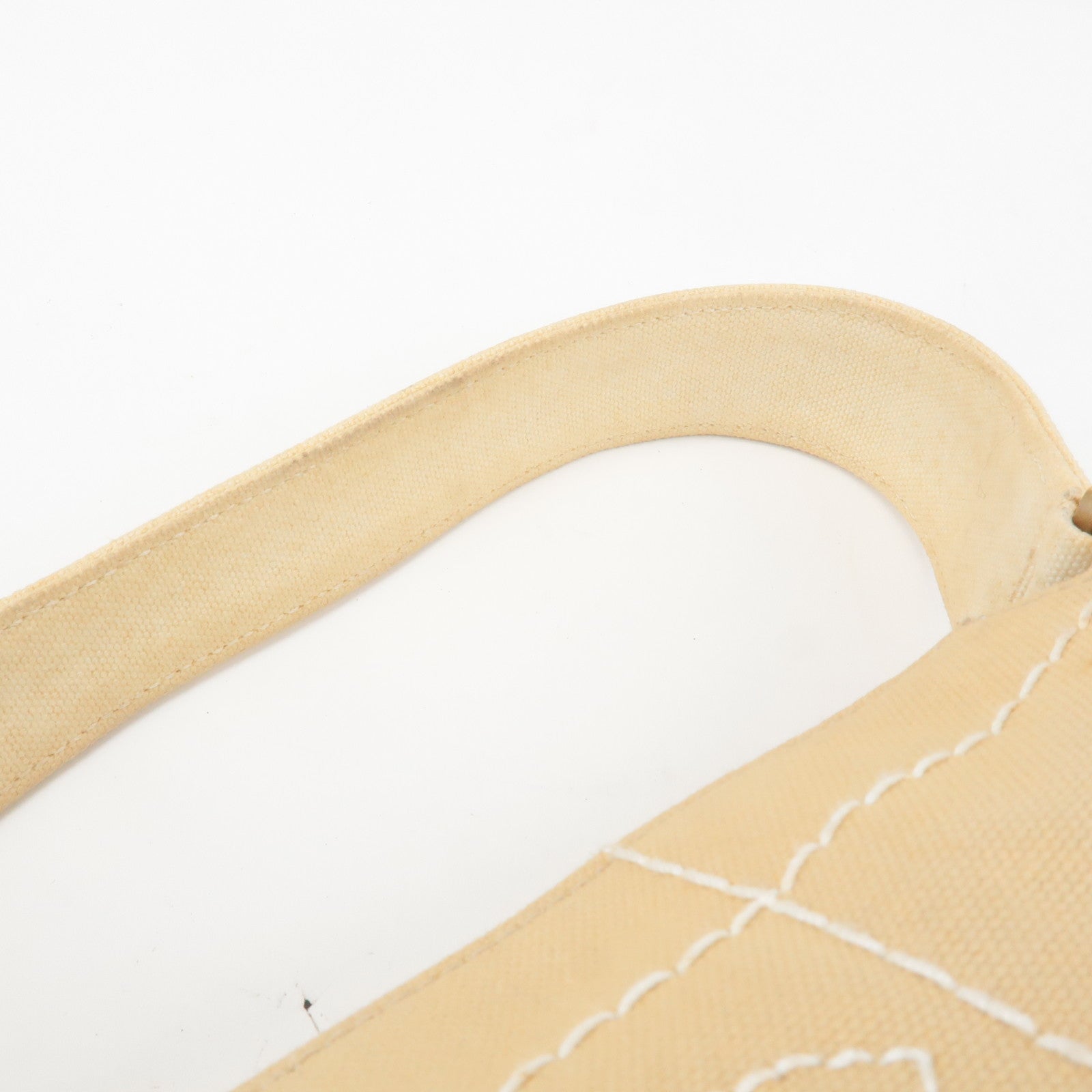 CHANEL Wild Stich Canvas Shoulder Bag Hand Bag Beige