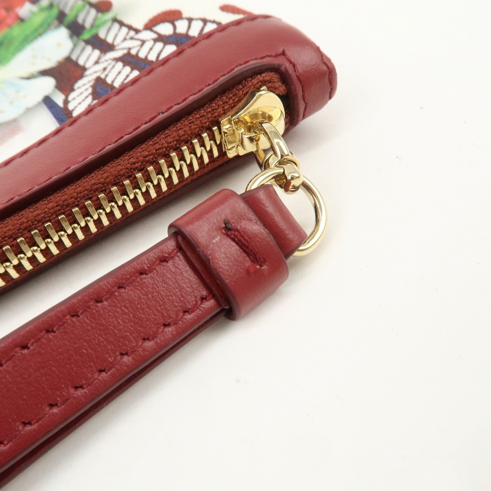 DOLCE&GABBANA Clutch Bag Flower Betterfly City Scape Bordeaux