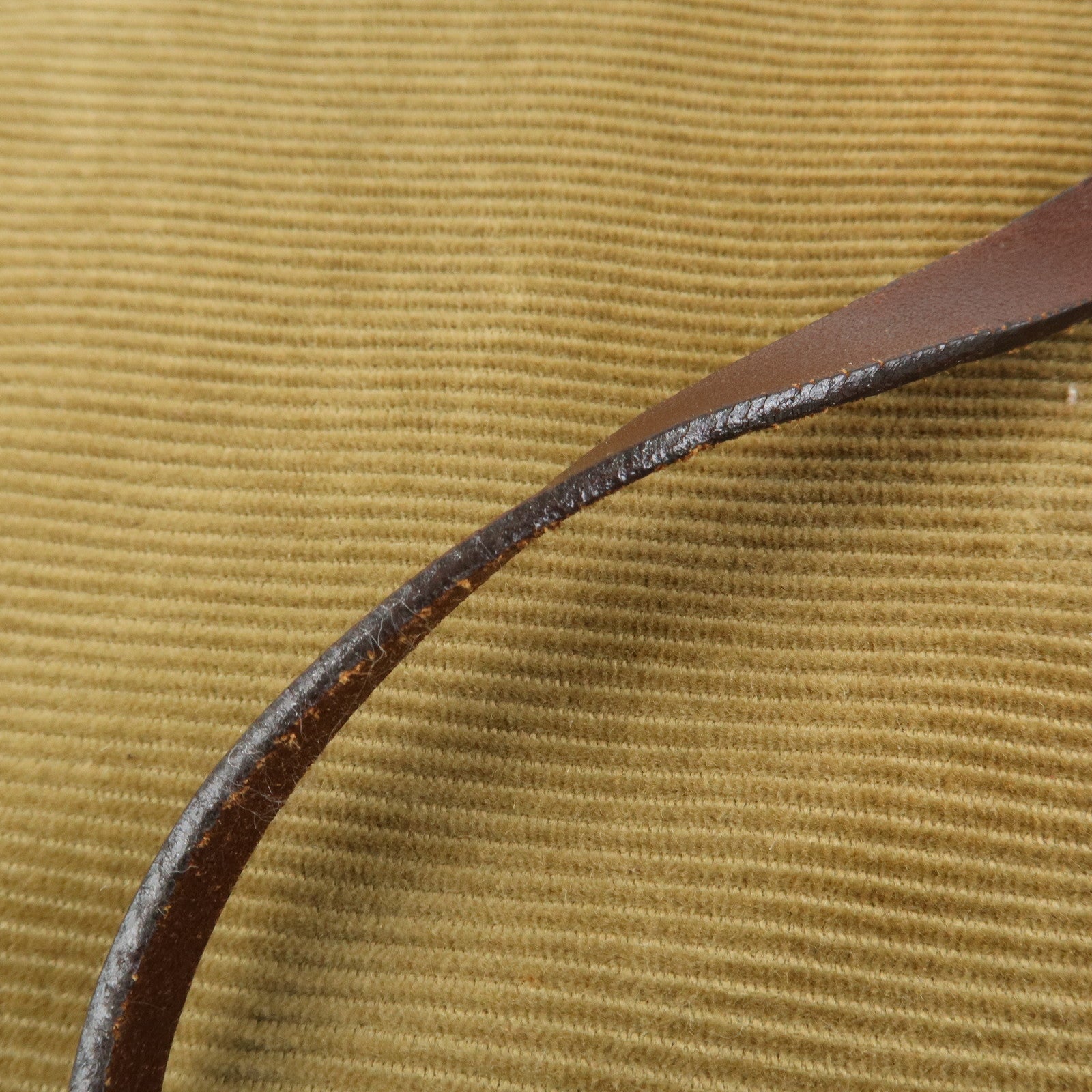 FENDI Corduroy Leather Shoulder Bag Brown 26733