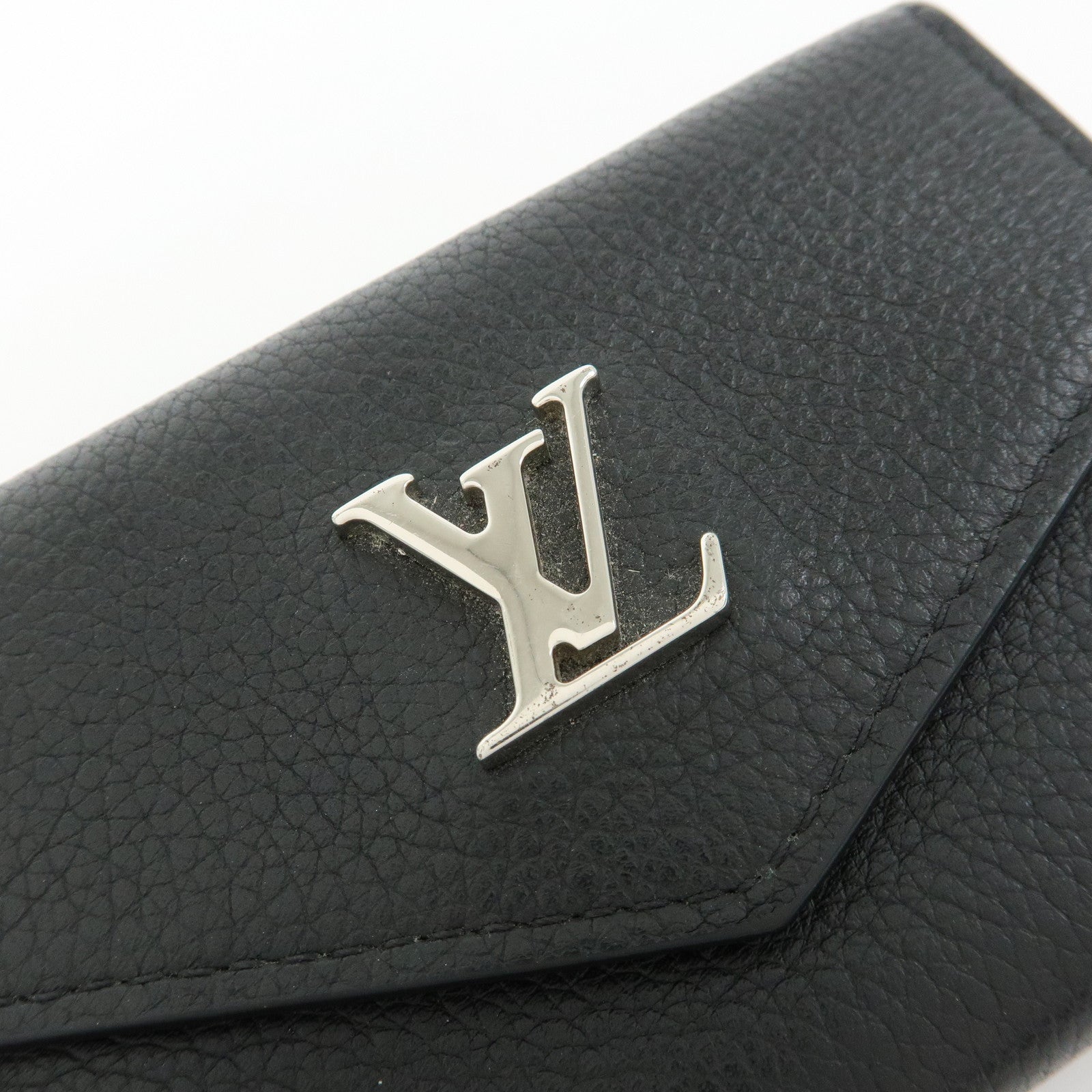 Louis Vuitton Portefeuille Lock Mini Compact Wallet Noir M63921