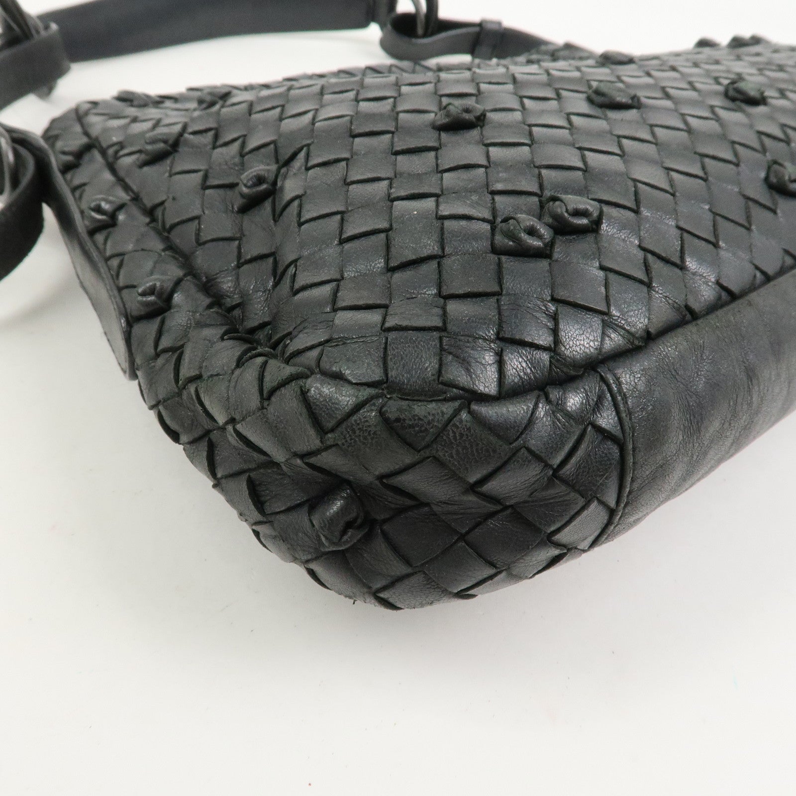 BOTTEGA VENETA Intrecciato Shoulder Bag Hand Bag Black 125580