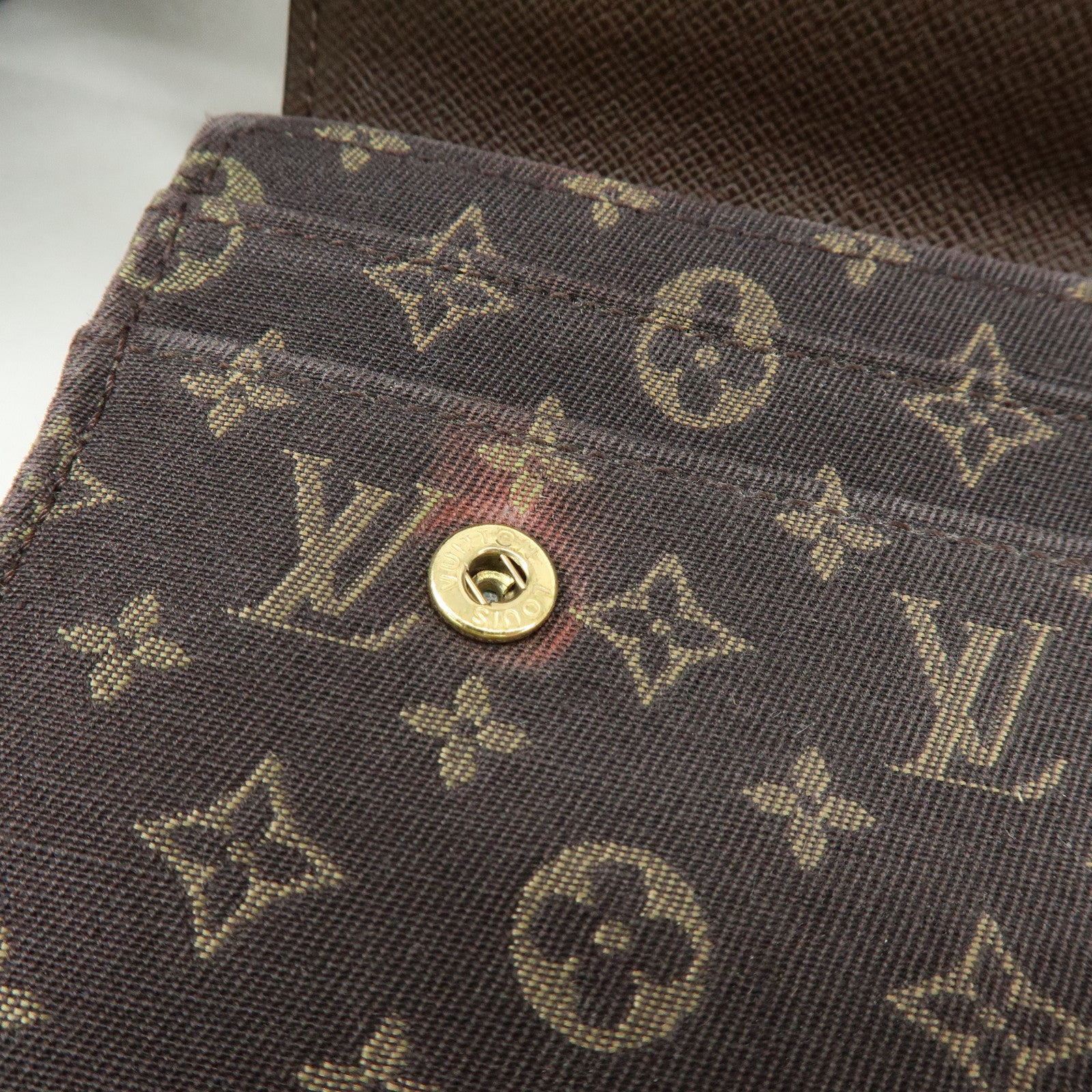 Louis Vuitton Monogram Mini Lin Canvas Long Wallet Brown M95234