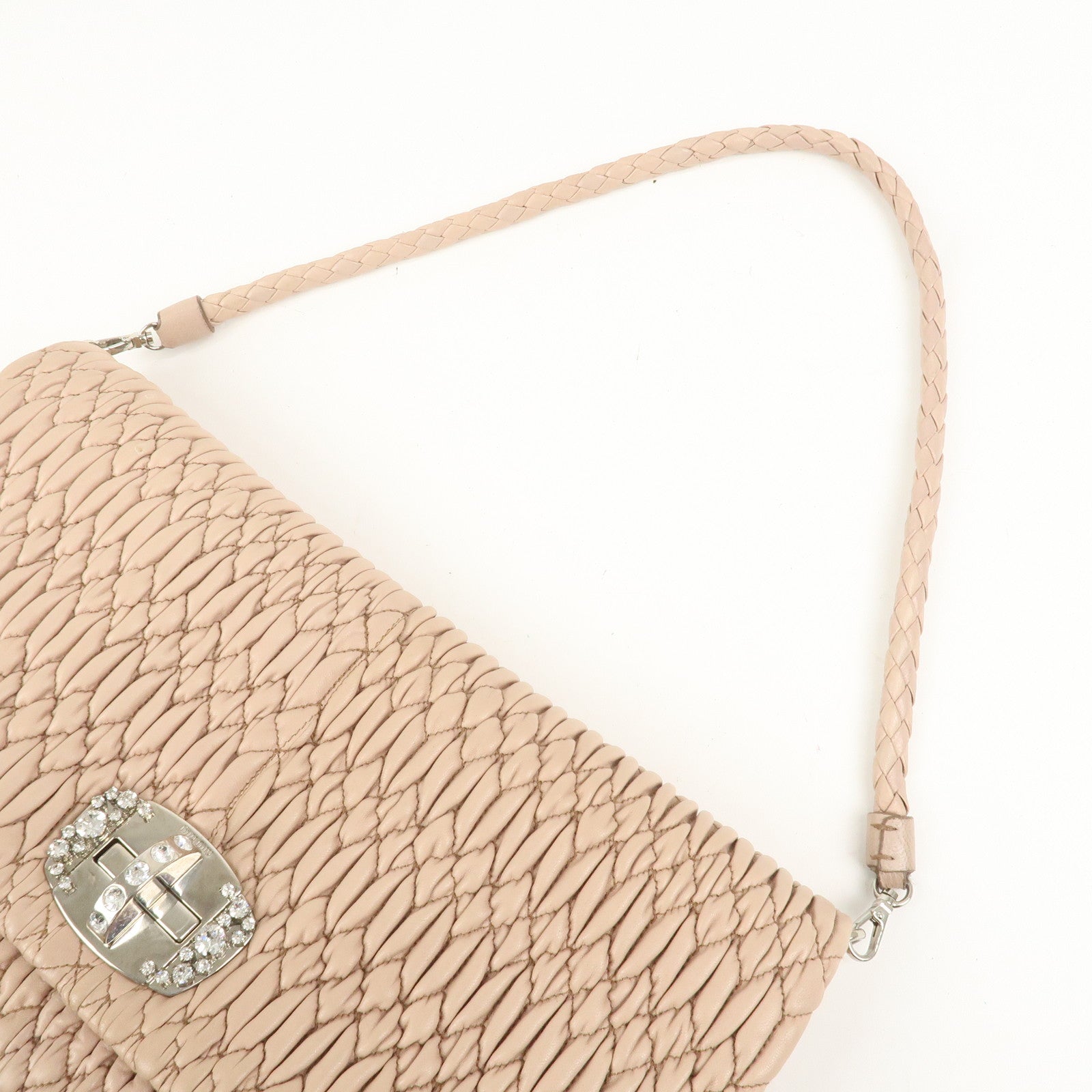 MIU MIU Matelasse Leather 2Way Bag Shoulder Bag Pink RP0169